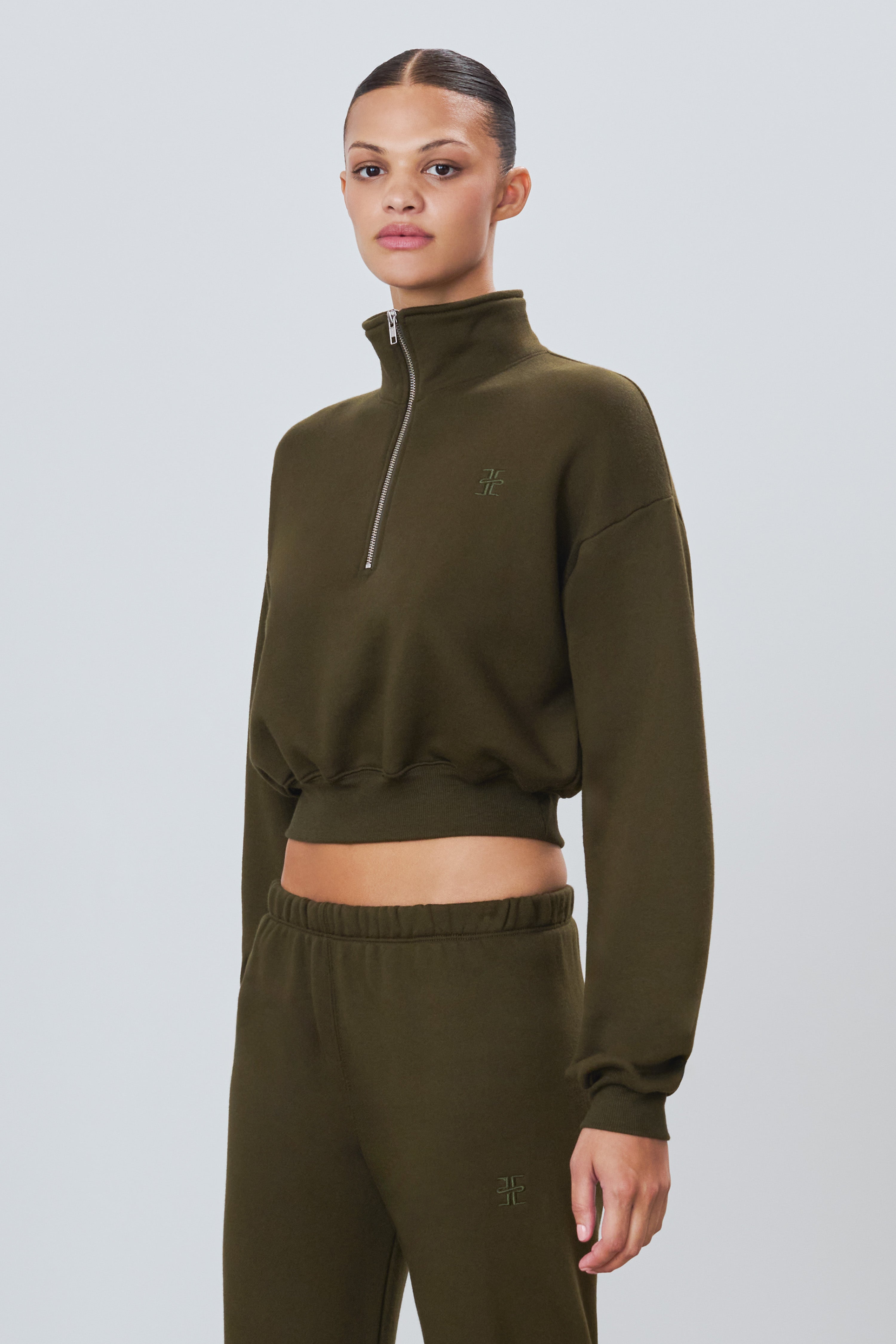 CROPPED HALF-ZIP SWEATSHIRT - ÉTERNE