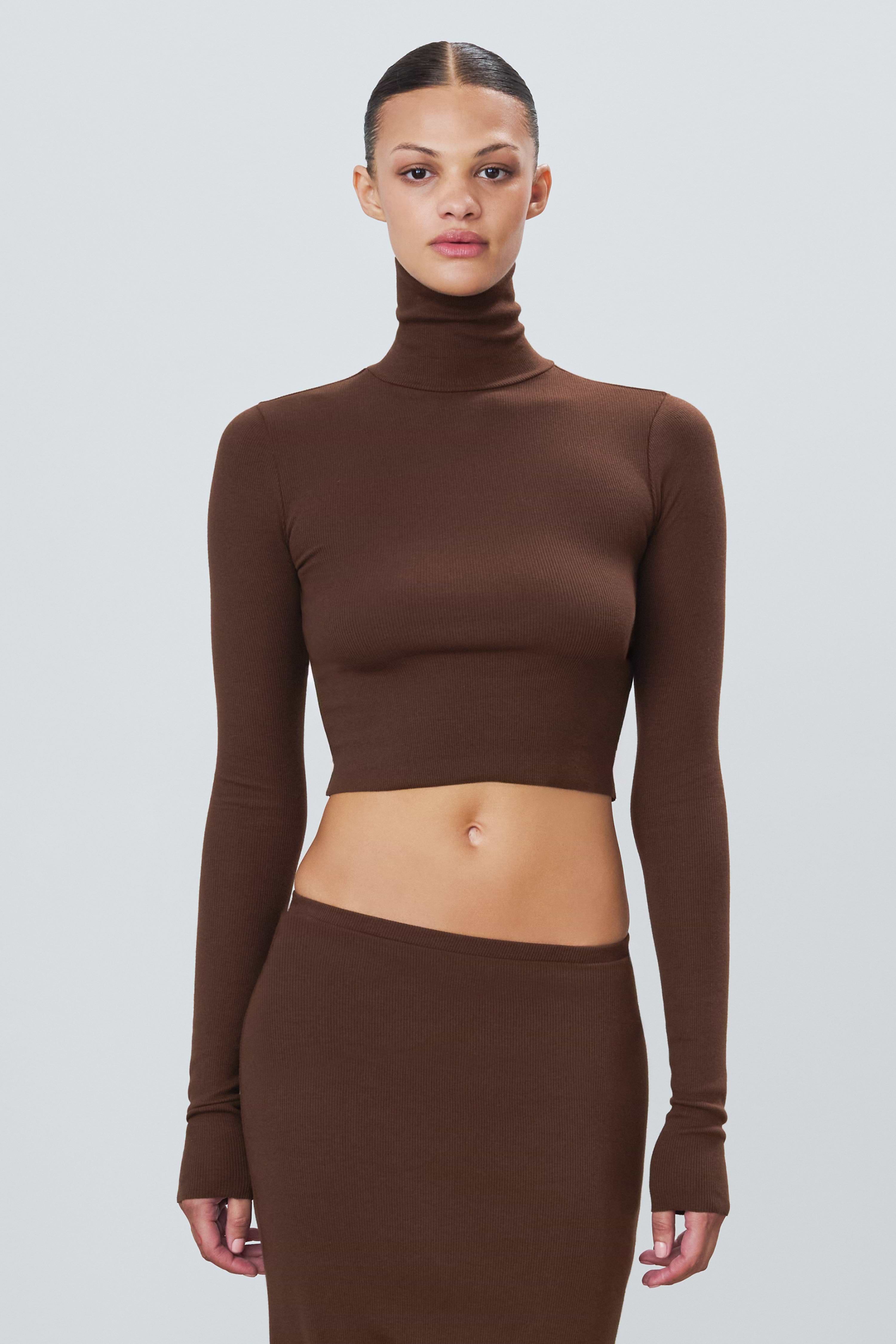 CROPPED FITTED TURTLENECK TOP - ÉTERNE