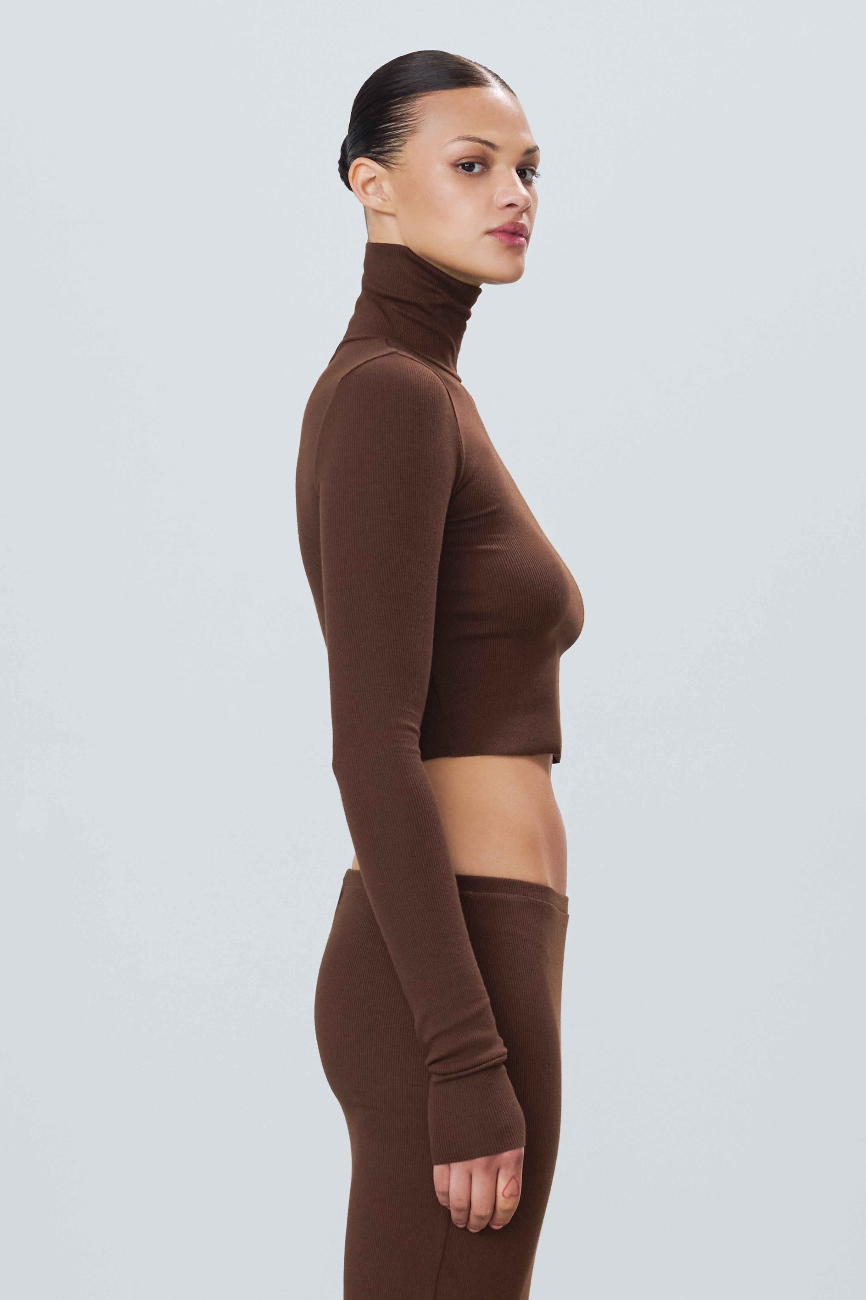 CROPPED FITTED TURTLENECK TOP - ÉTERNE