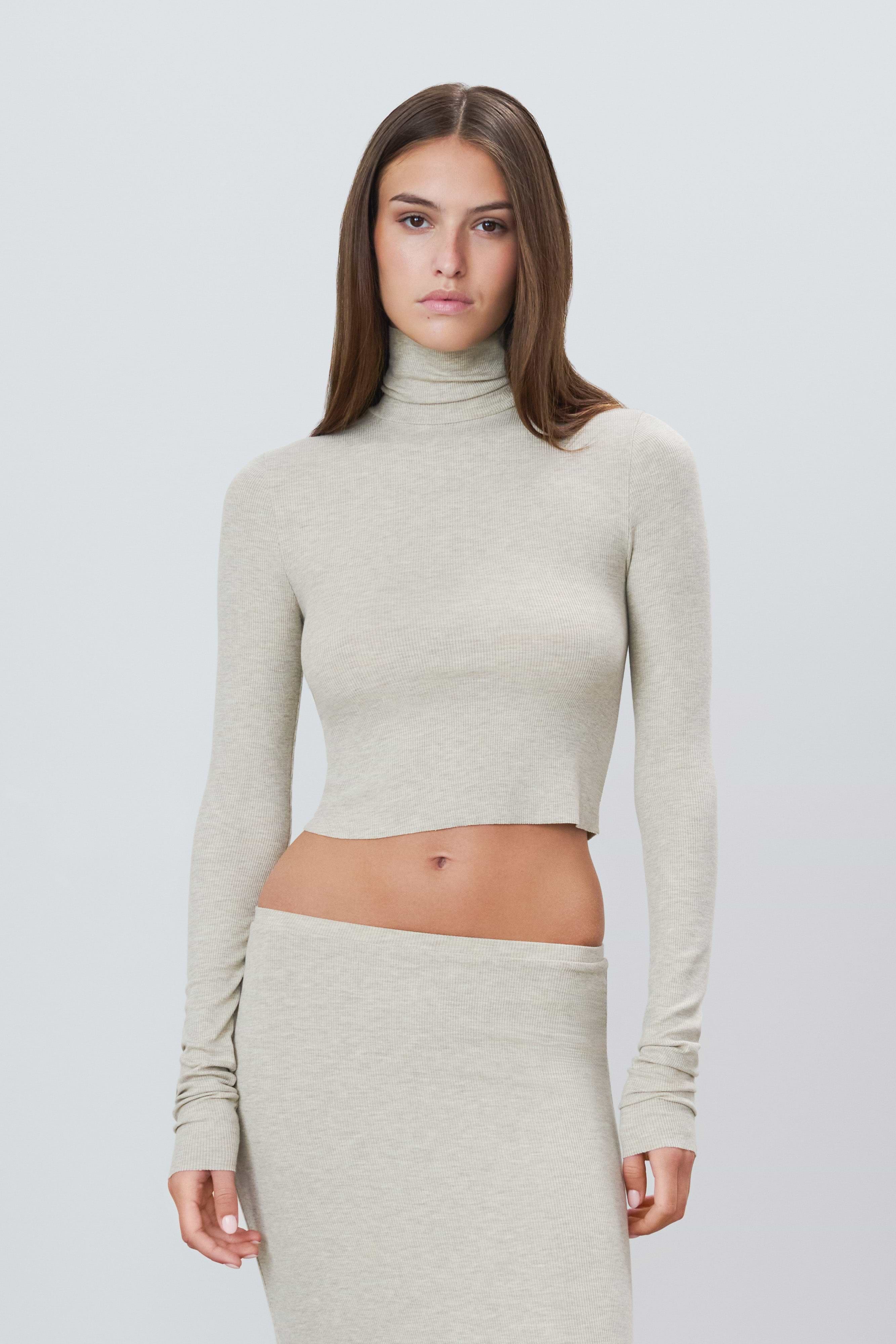 CROPPED FITTED TURTLENECK TOP - ÉTERNE