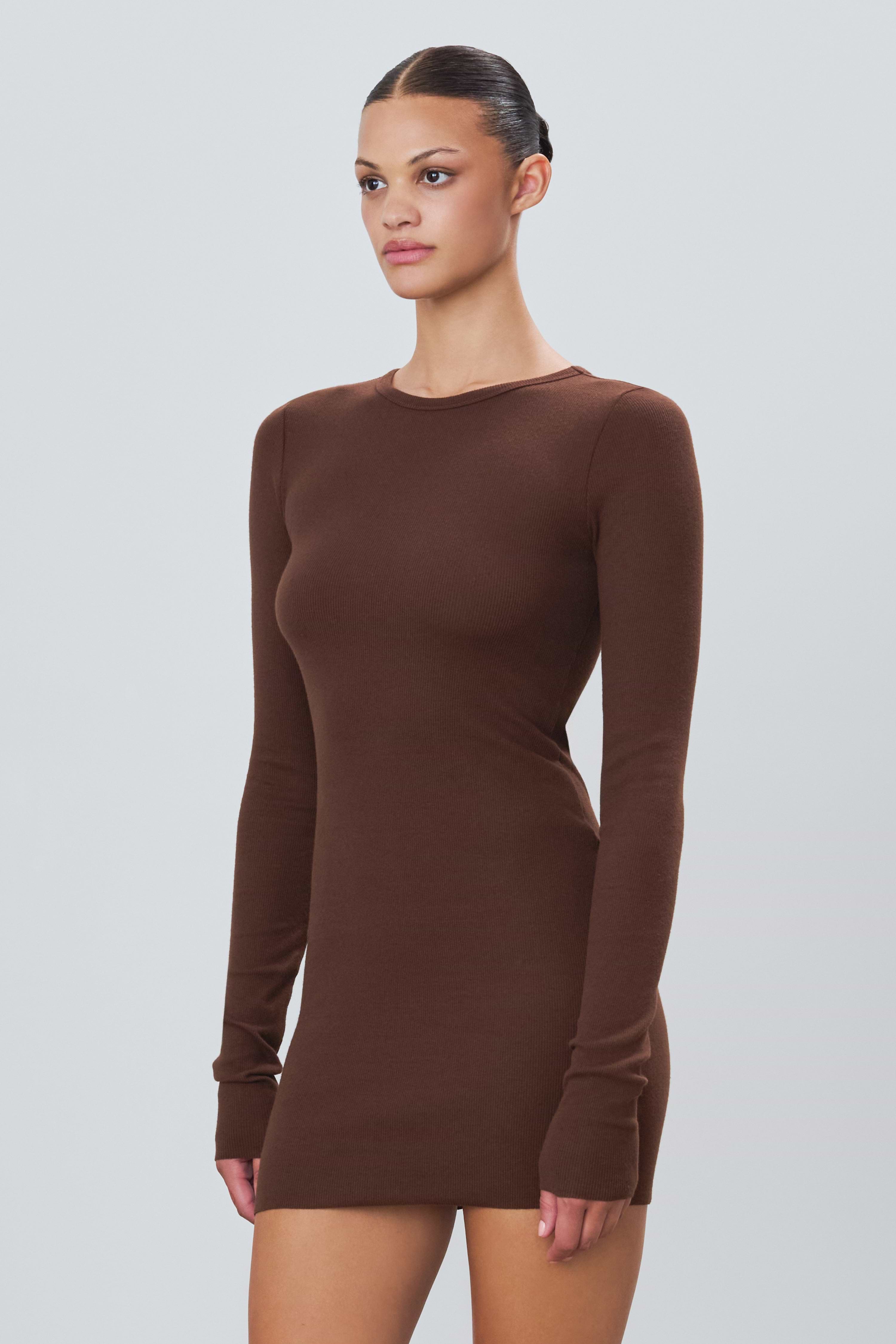 LONG SLEEVE CREWNECK MINI DRESS - ÉTERNE