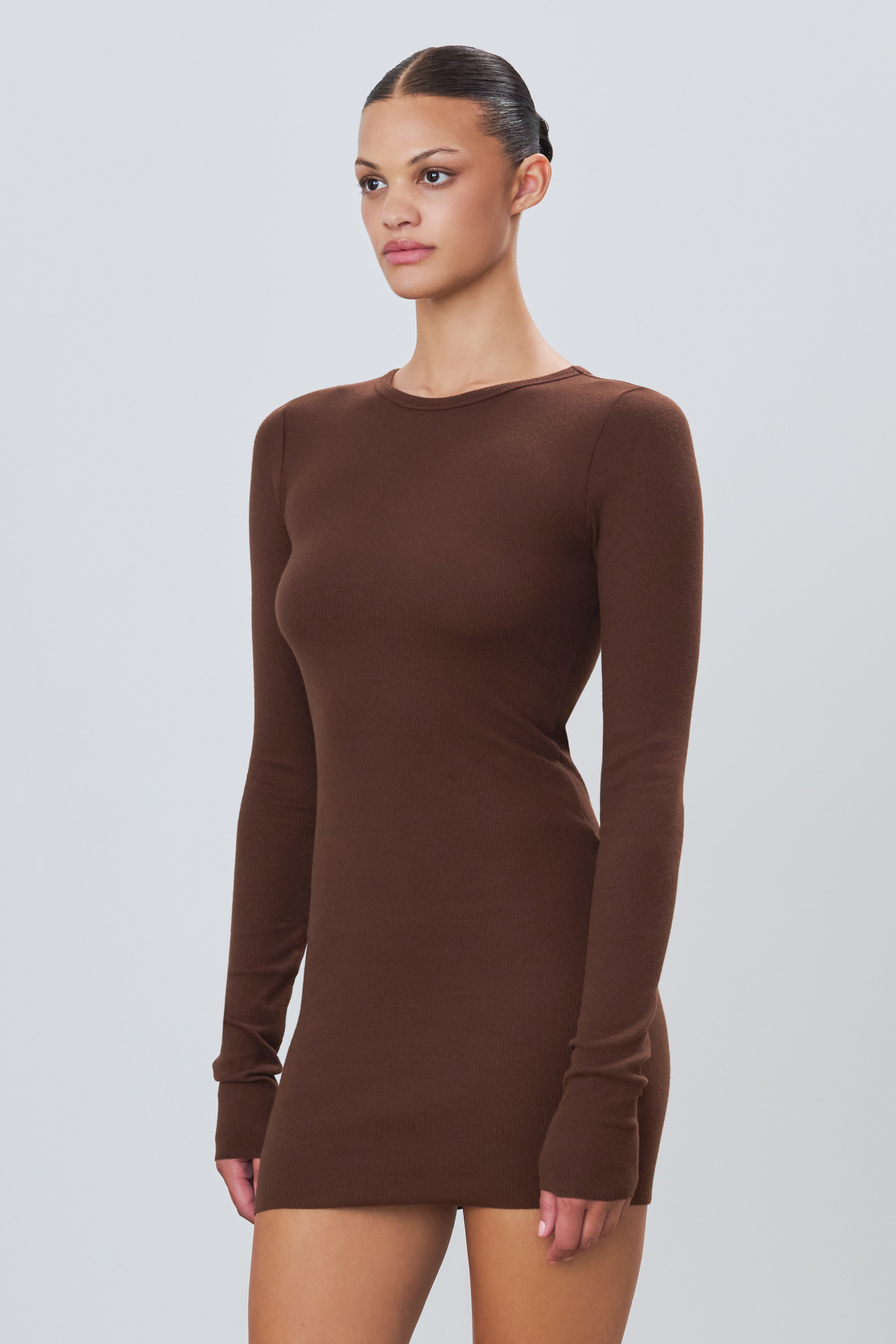 LONG SLEEVE CREWNECK MINI DRESS - ÉTERNE