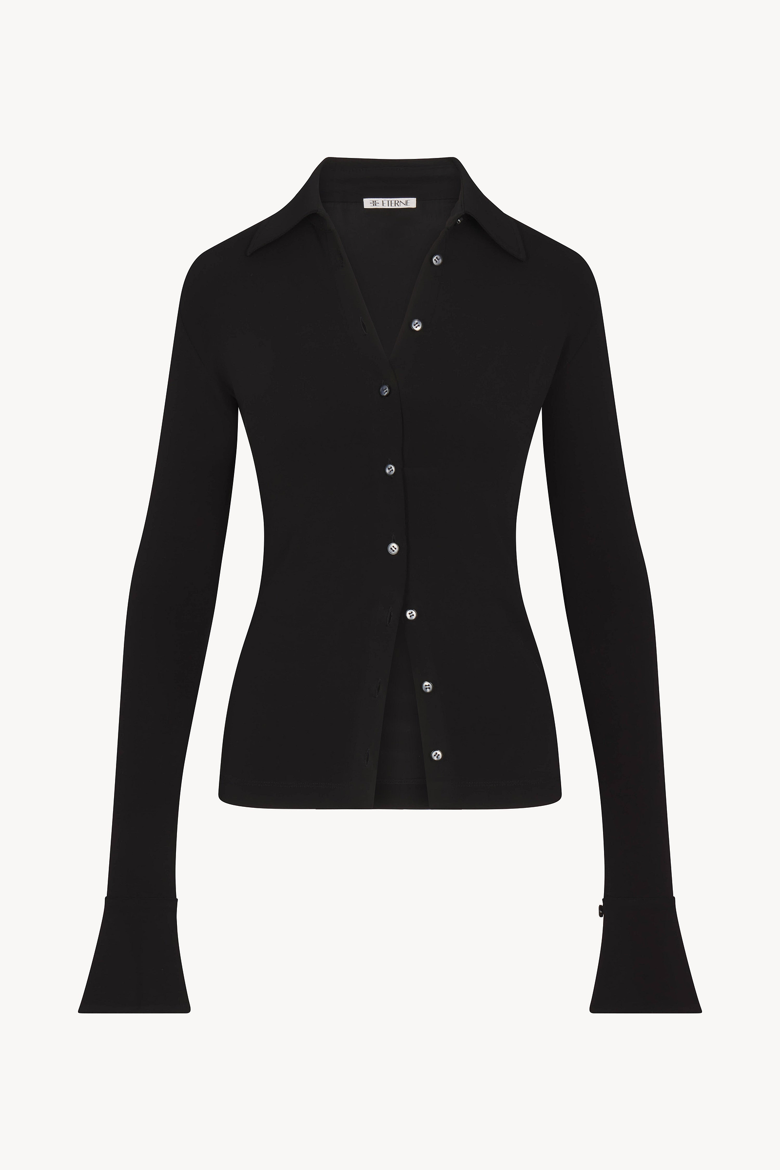 Eterne Charlie Matte Jersey Top in Black