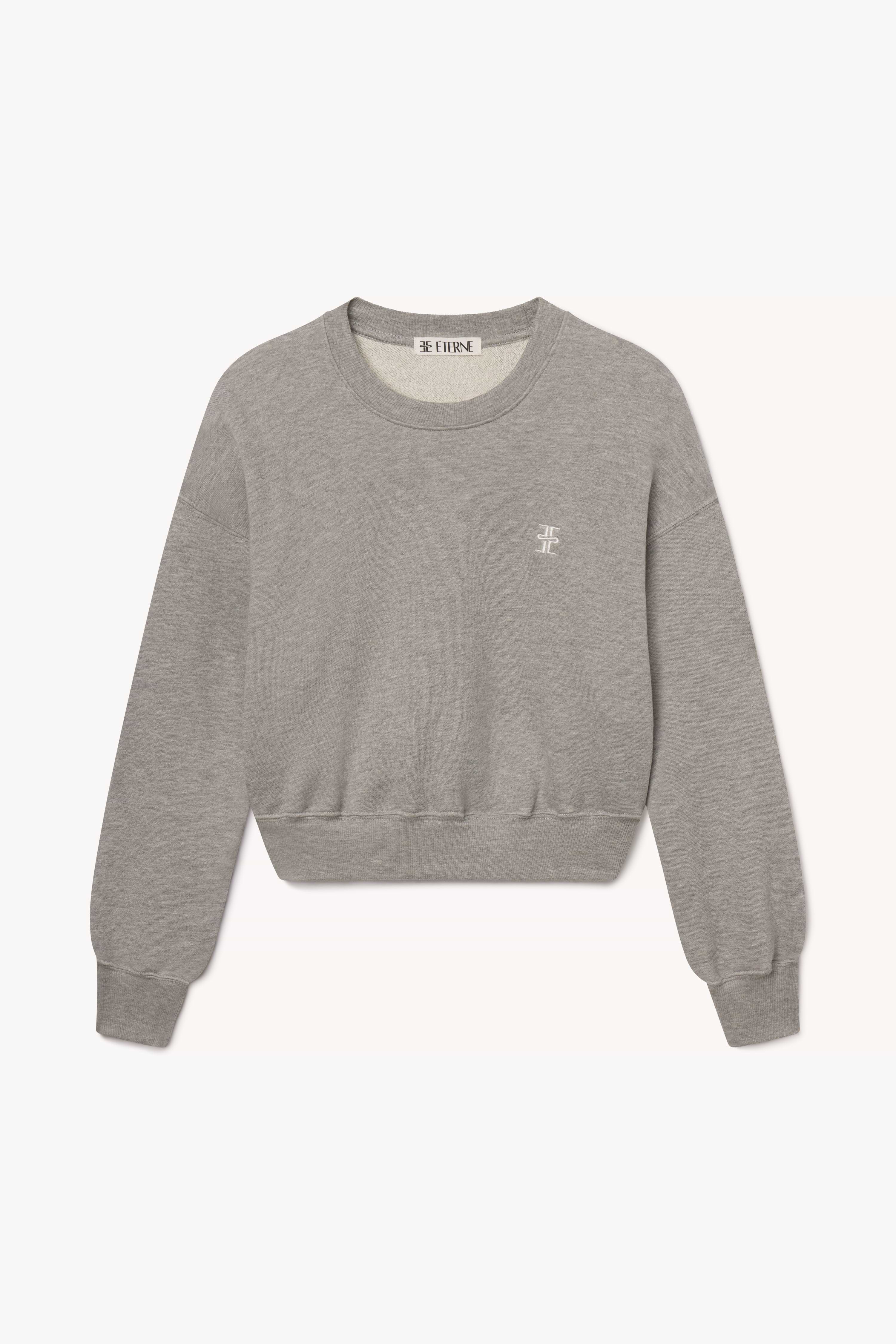 Cropped Crewneck Sweatshirt | French Terry | Heather Grey Cropped Crewneck Sweatshirt | French Terry | Heather Grey