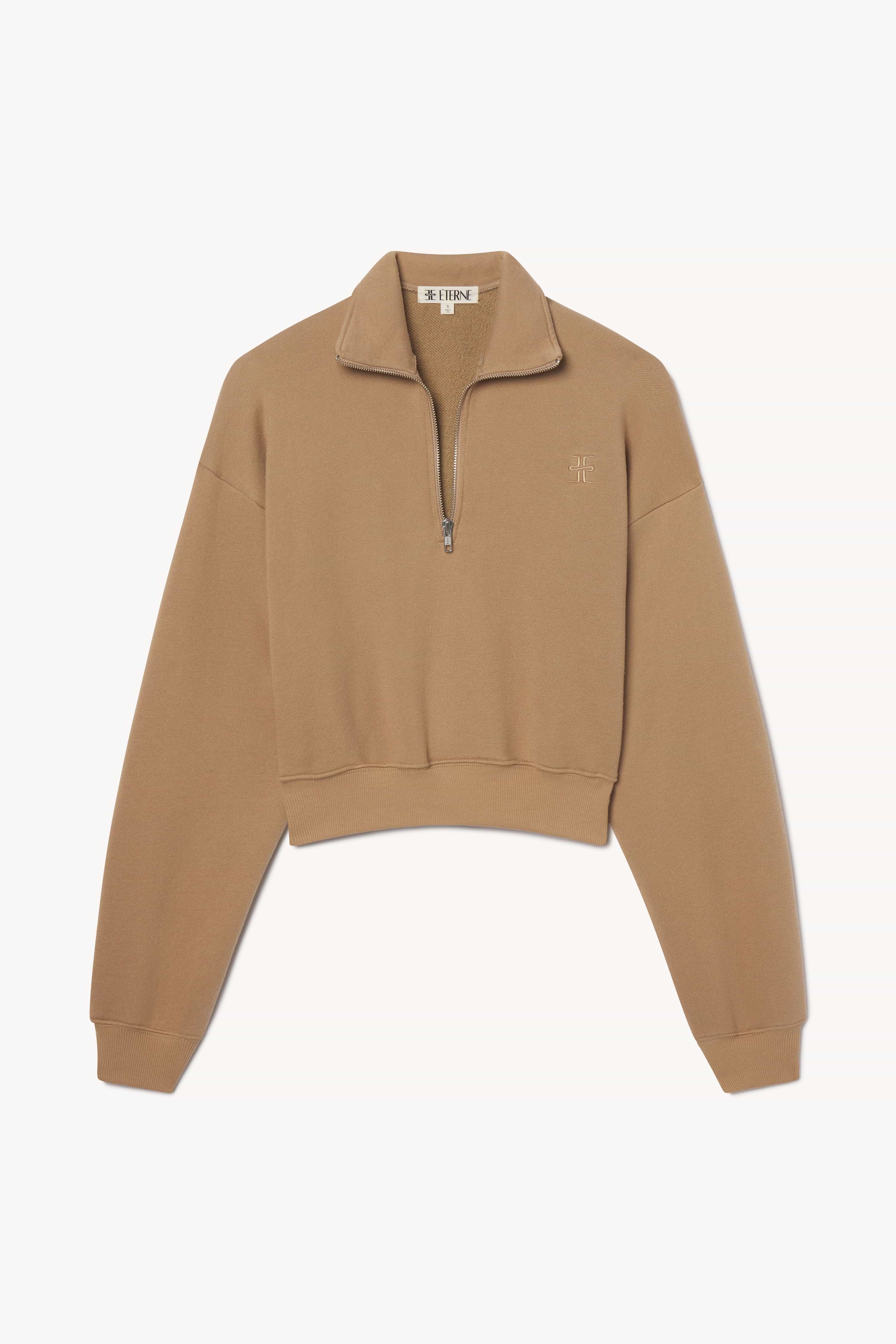 ÉTERNE CROPPED HALF-ZIP SWEATSHIRT