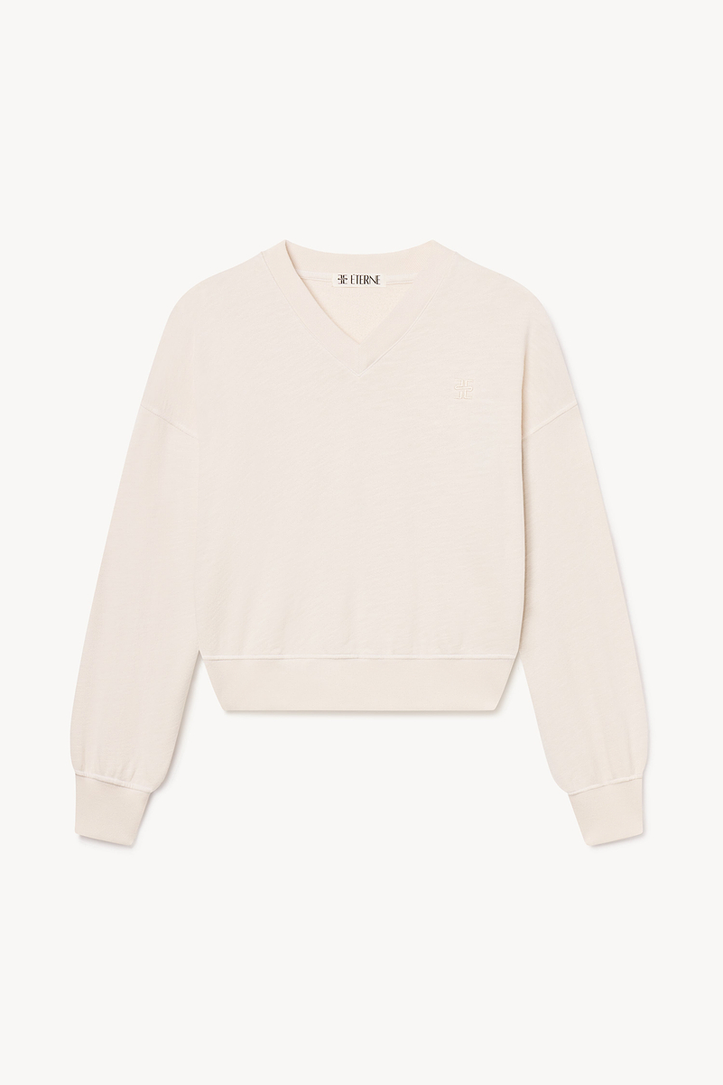 CROPPED V-NECK SWEATSHIRT - ÉTERNE
