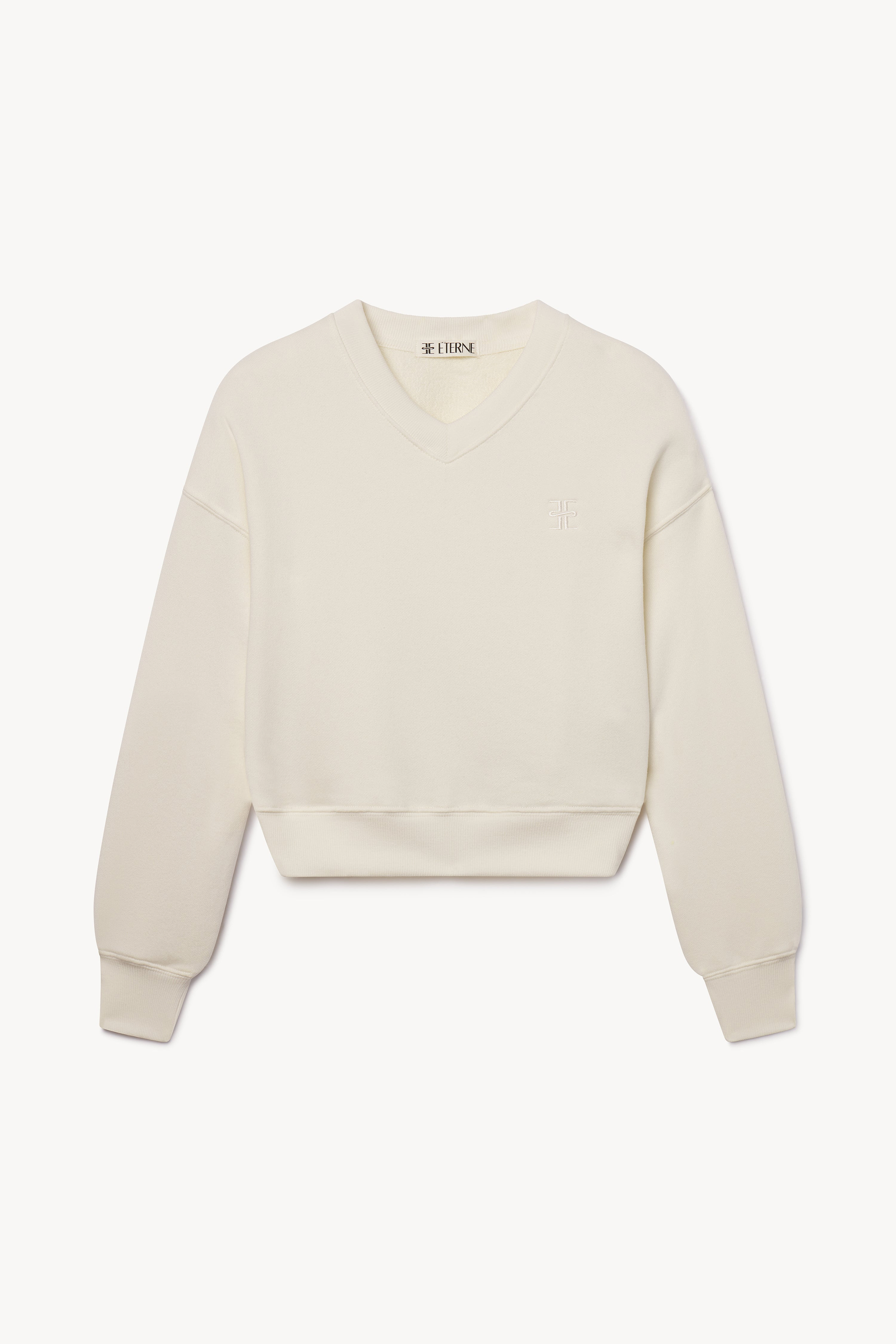 CROPPED V-NECK SWEATSHIRT - ÉTERNE