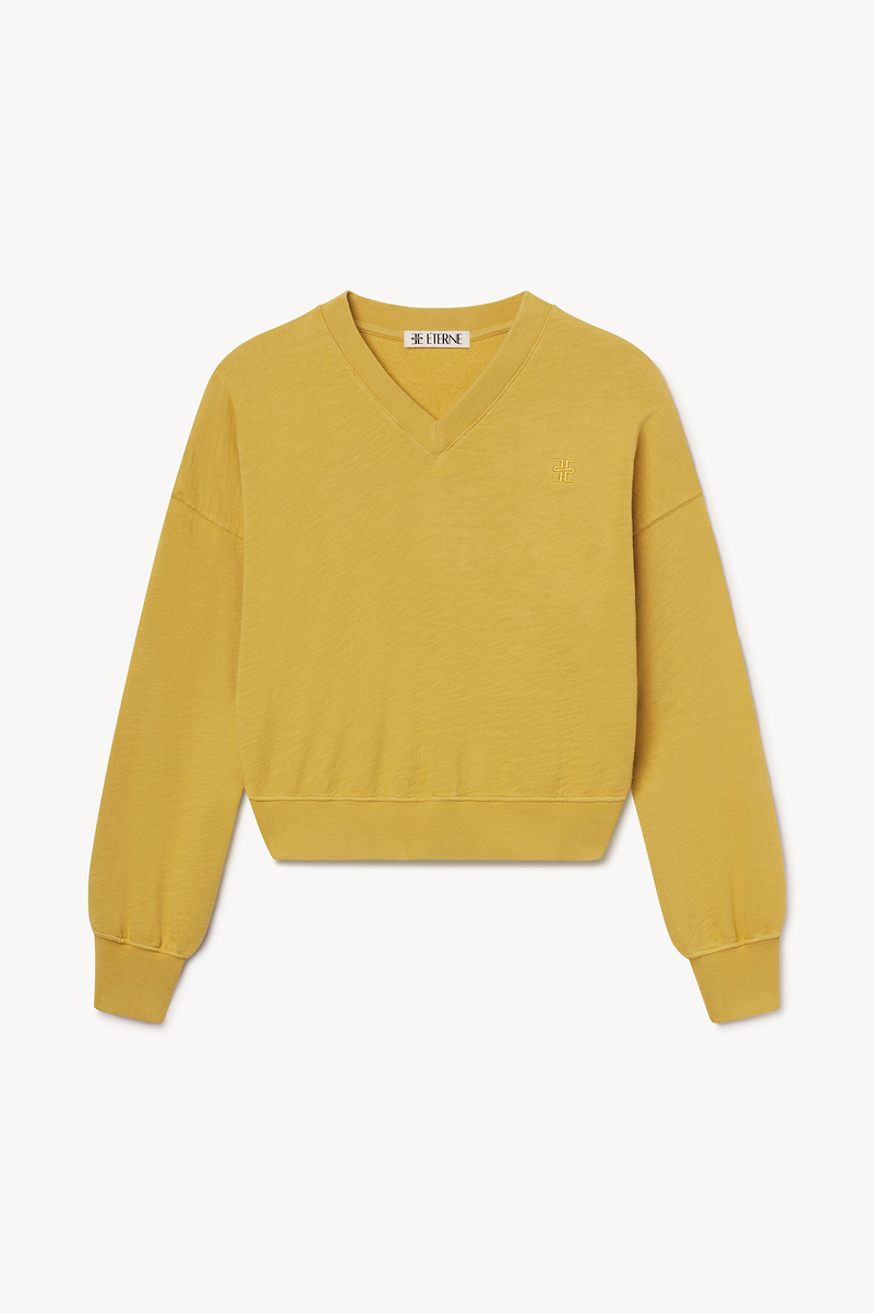 CROPPED V-NECK SWEATSHIRT - ÉTERNE