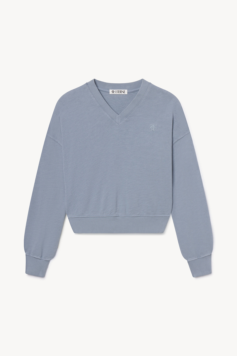CROPPED V-NECK SWEATSHIRT - ÉTERNE