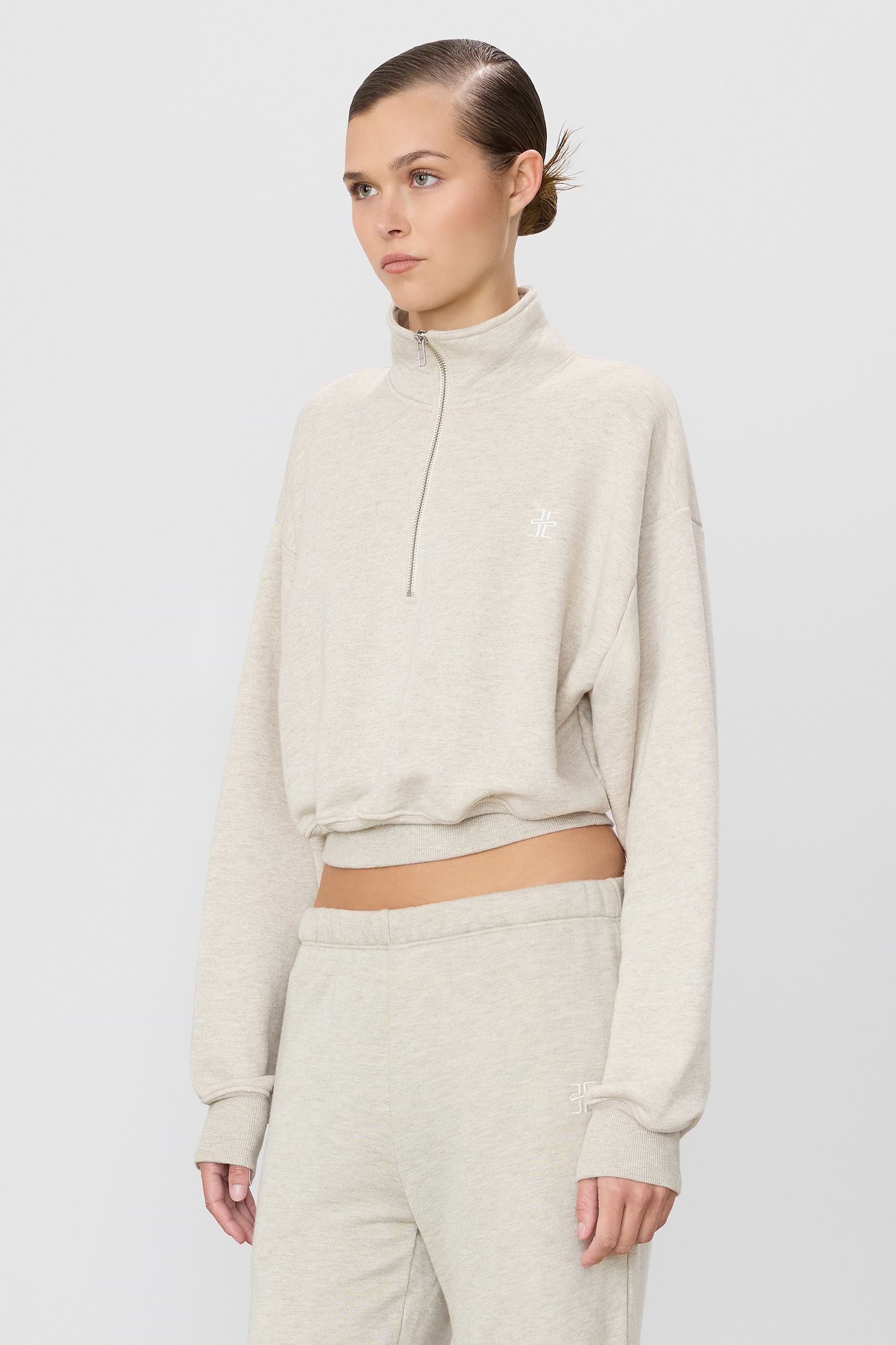 CROPPED HALF-ZIP SWEATSHIRT - ÉTERNE