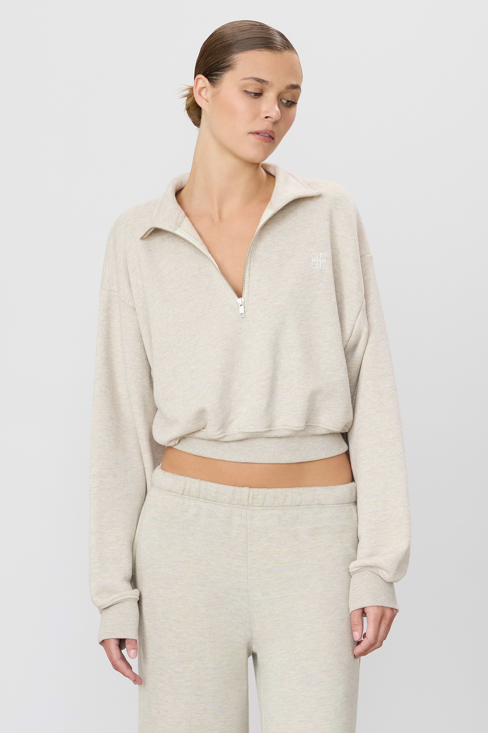 CROPPED HALF-ZIP SWEATSHIRT - ÉTERNE