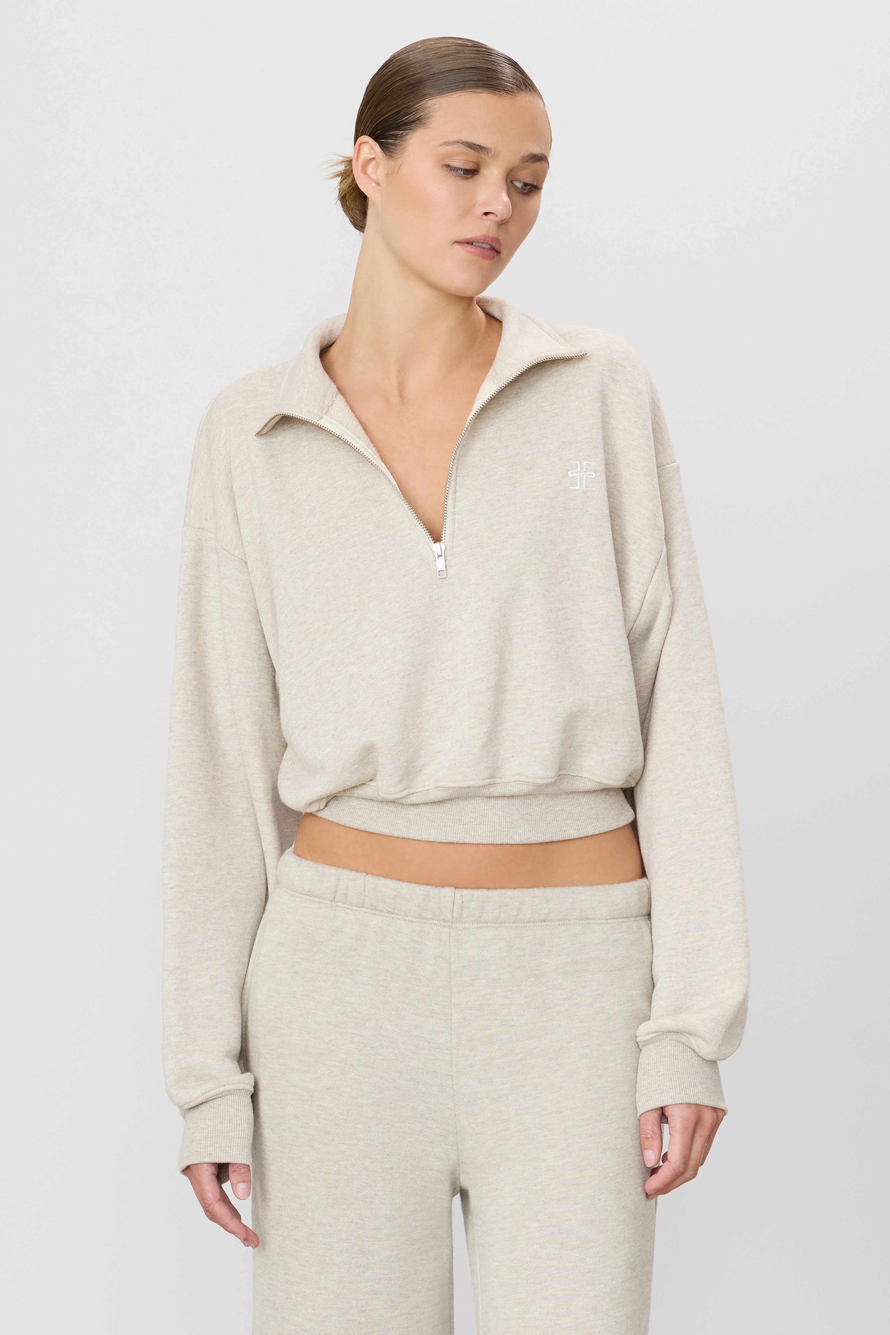 CROPPED HALF-ZIP SWEATSHIRT - ÉTERNE
