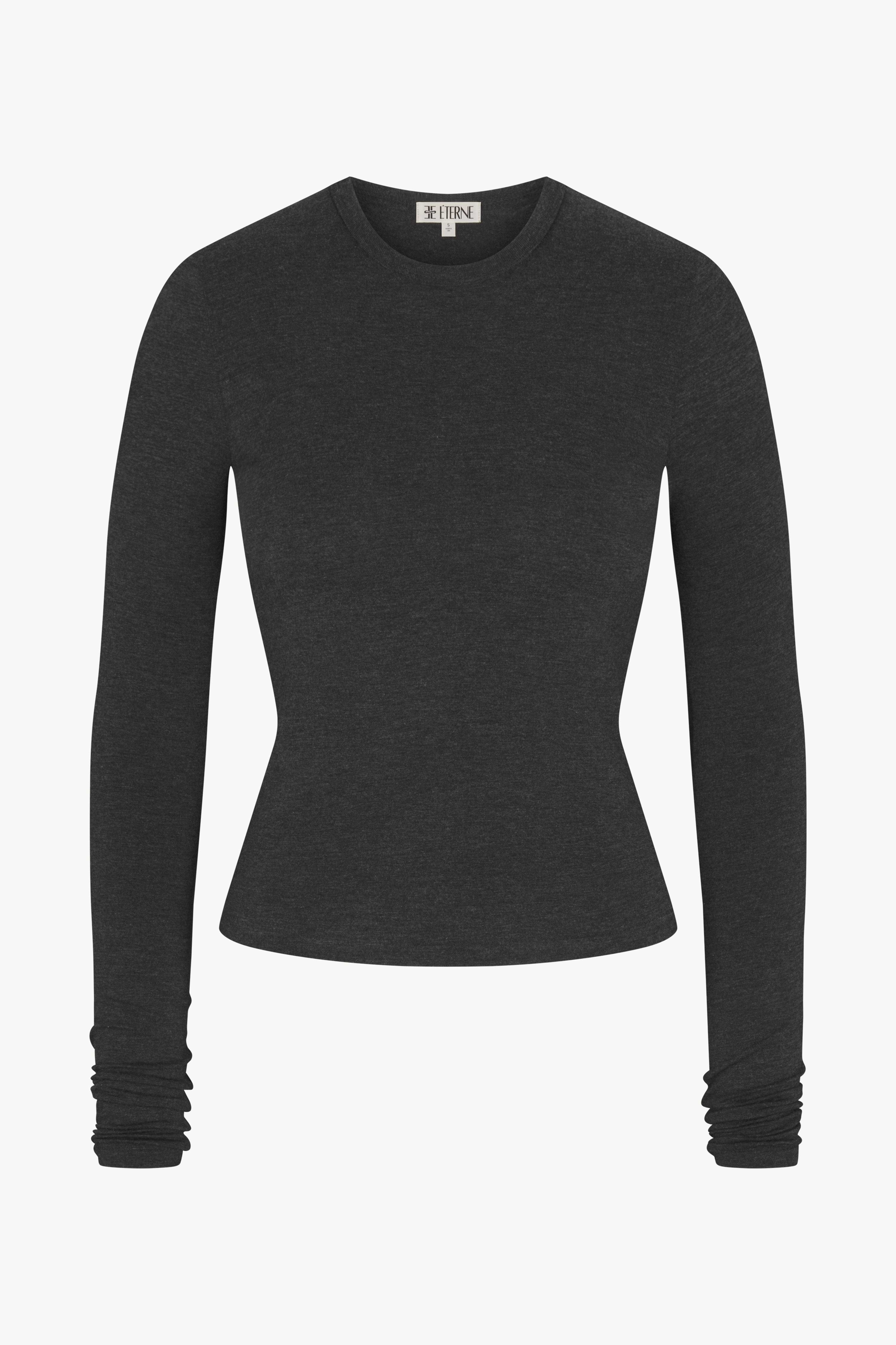 ÉTERNE FITTED CREWNECK LONG SLEEVE T-SHIRT