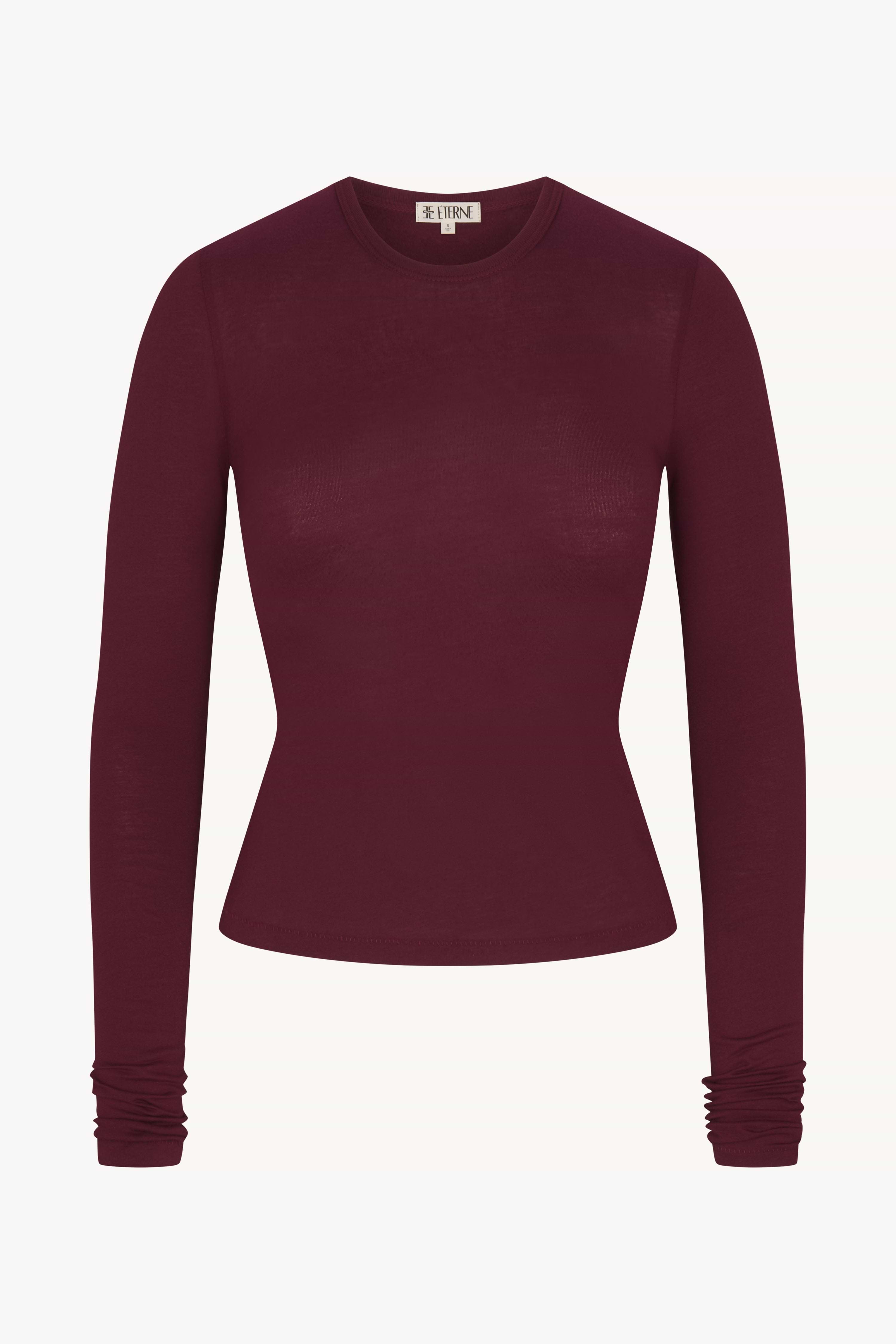 FITTED CREWNECK LONG SLEEVE T-SHIRT - ÉTERNE