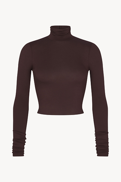 ÉTERNE CROPPED FITTED TURTLENECK TOP