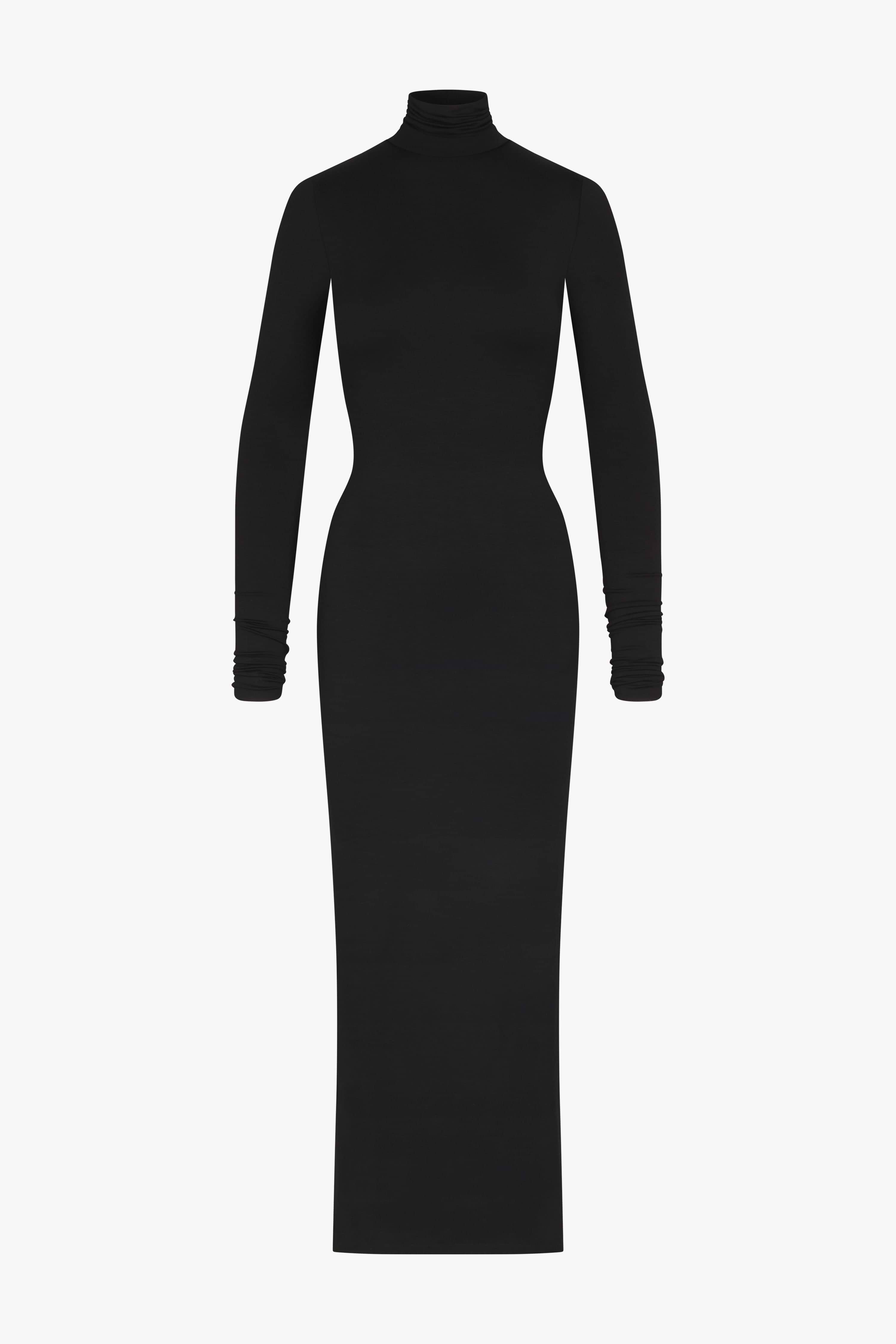 ÉTERNE LONG SLEEVE TURTLENECK MAXI DRESS