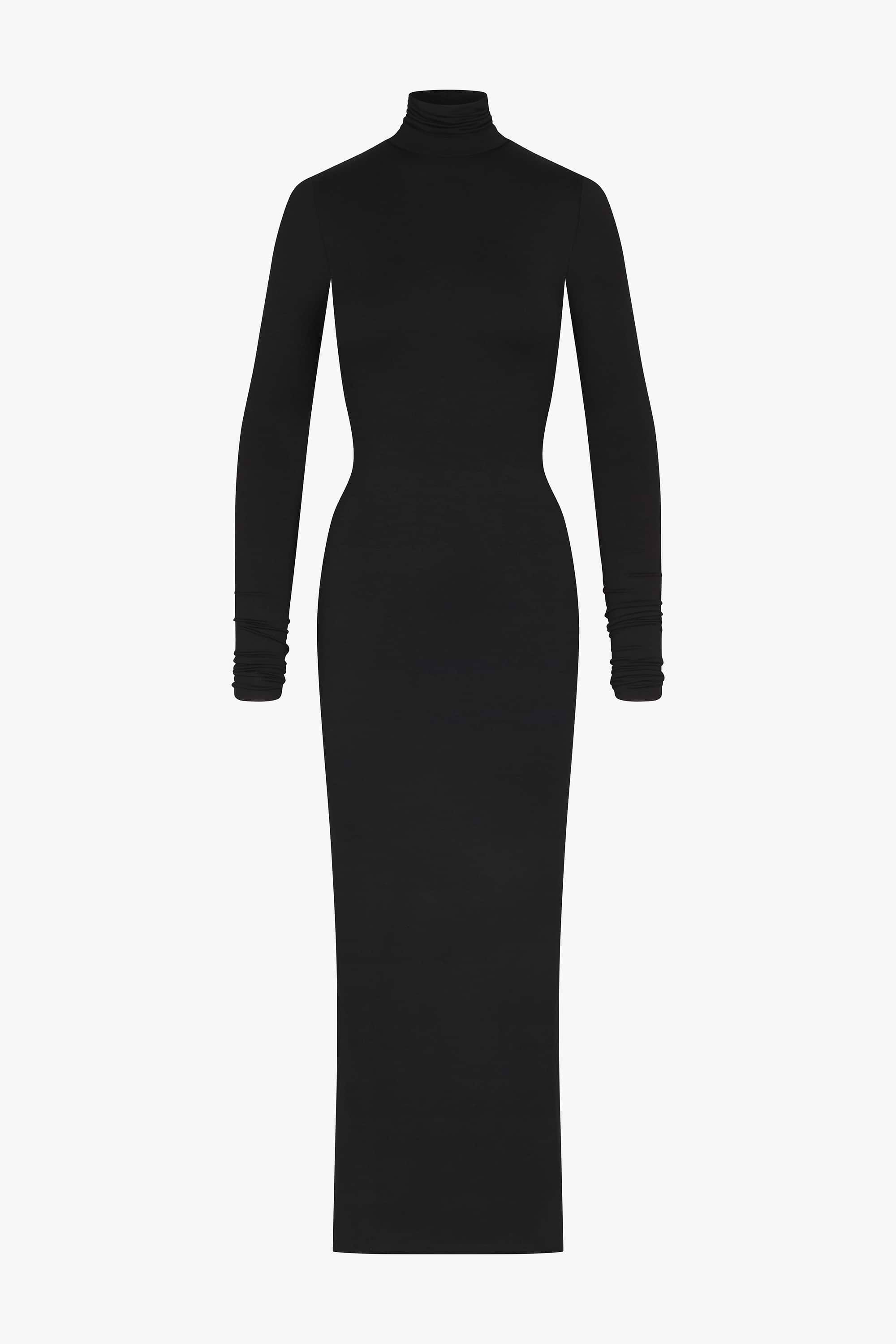 ÉTERNE LONG SLEEVE TURTLENECK MAXI DRESS