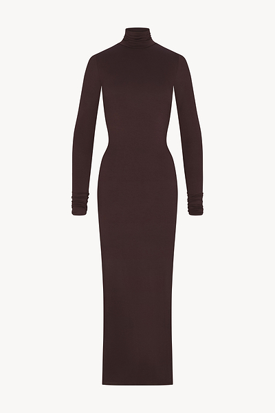 ÉTERNE LONG SLEEVE TURTLENECK MAXI DRESS