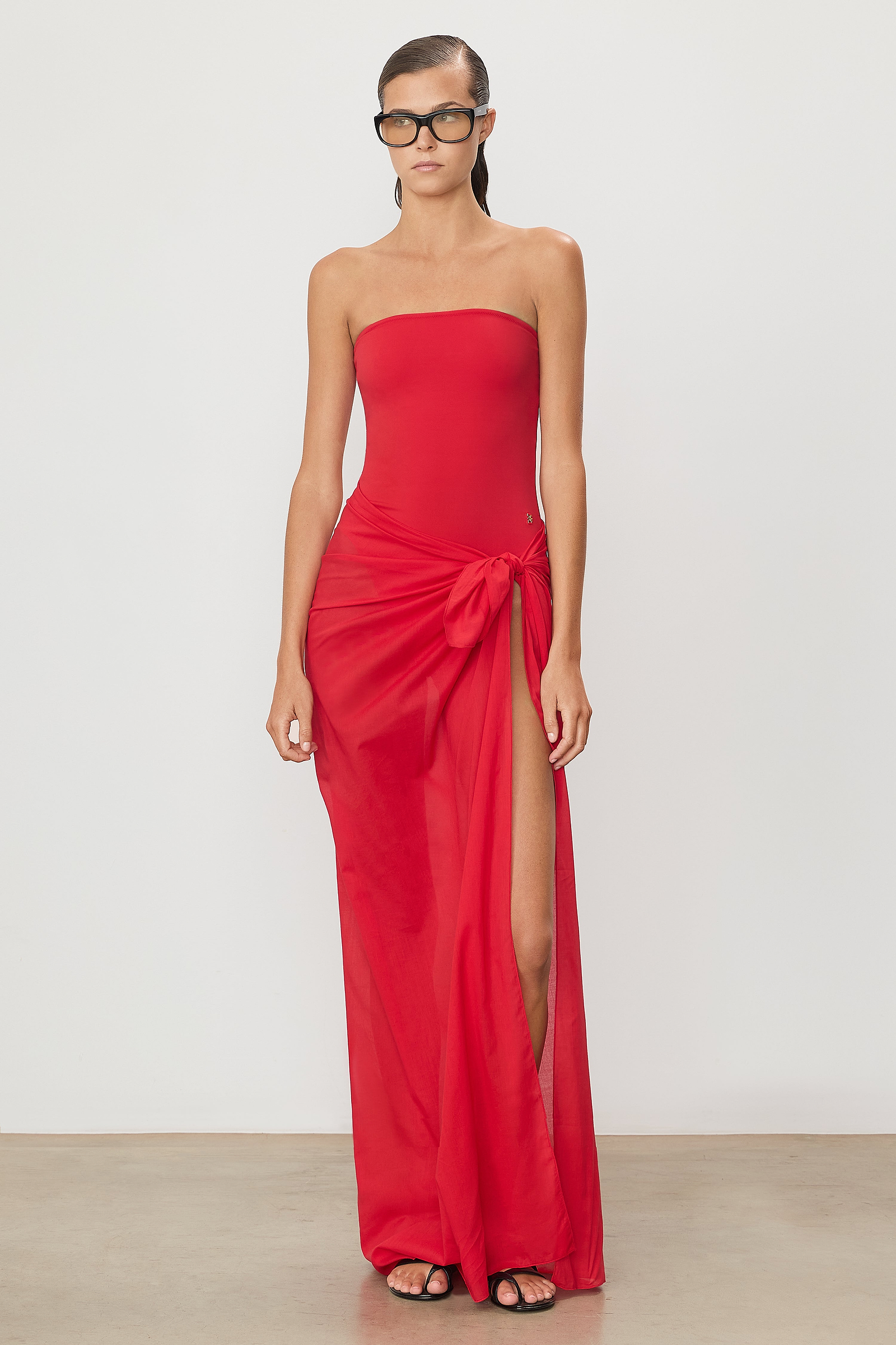 Esme Maxi Sarong Rouge - ÉTERNE