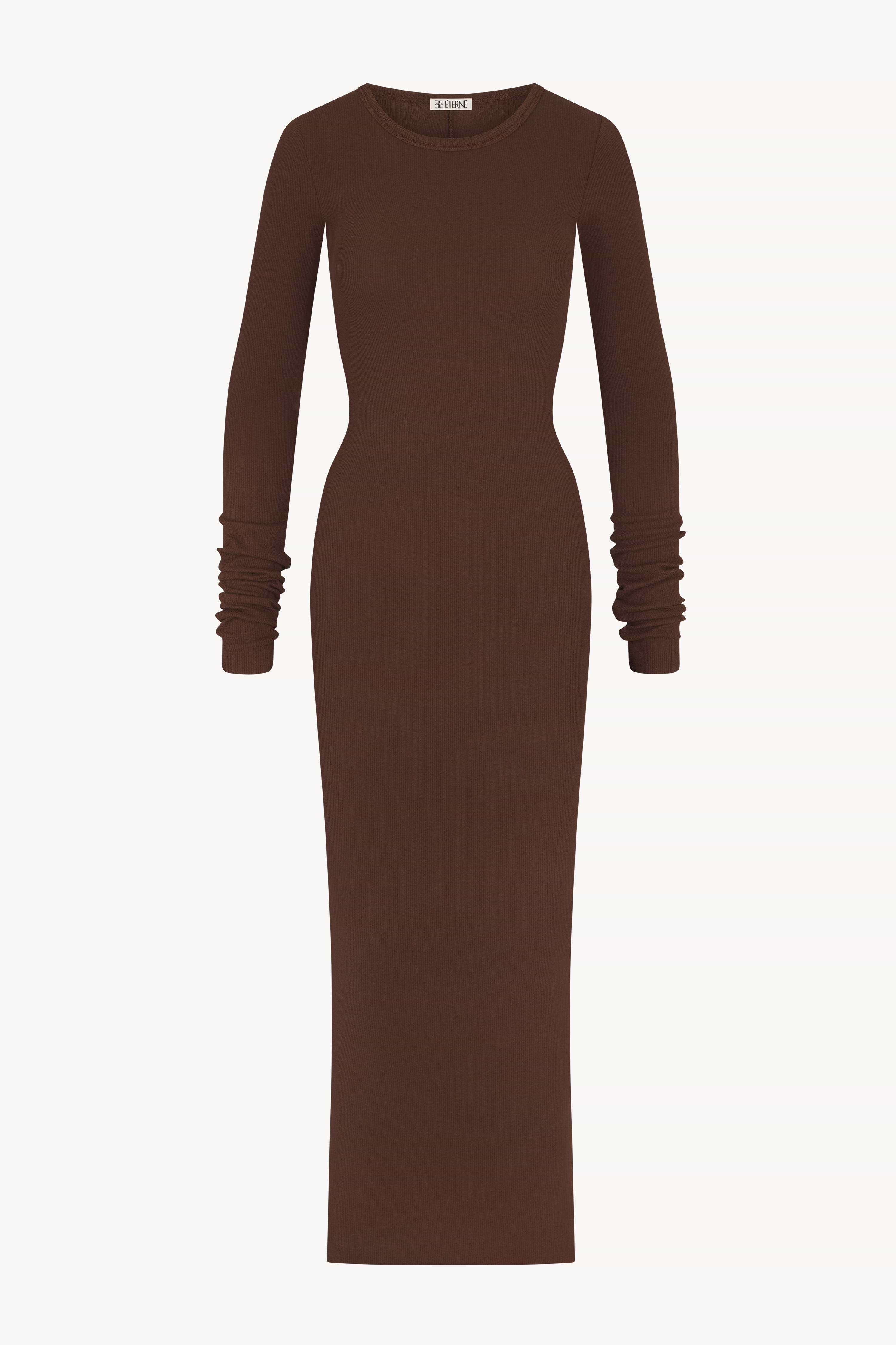 LONG SLEEVE CREWNECK MAXI DRESS - ÉTERNE