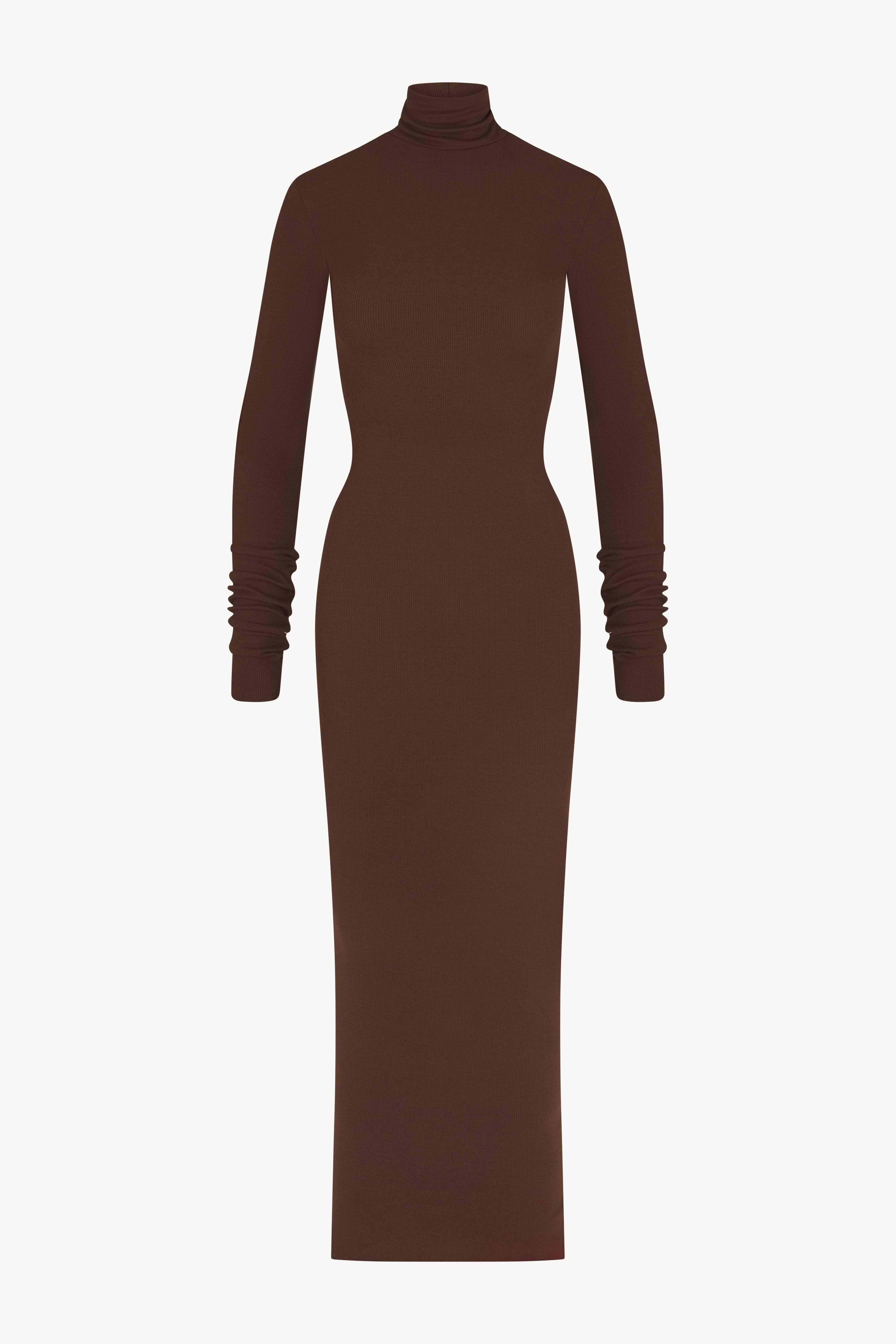 LONG SLEEVE TURTLENECK MAXI DRESS - ÉTERNE
