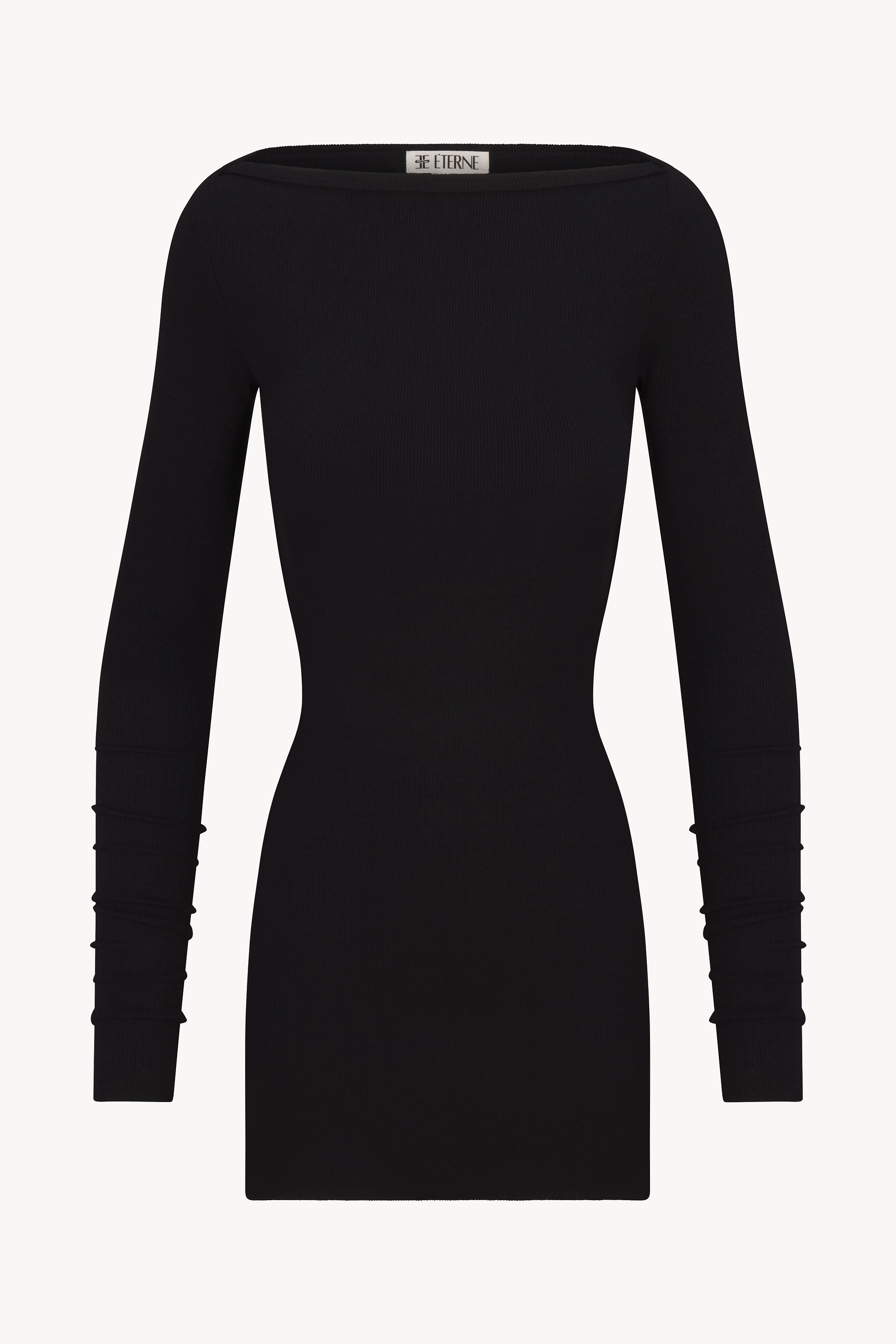 LONG SLEEVE BOATNECK MINI DRESS - ÉTERNE