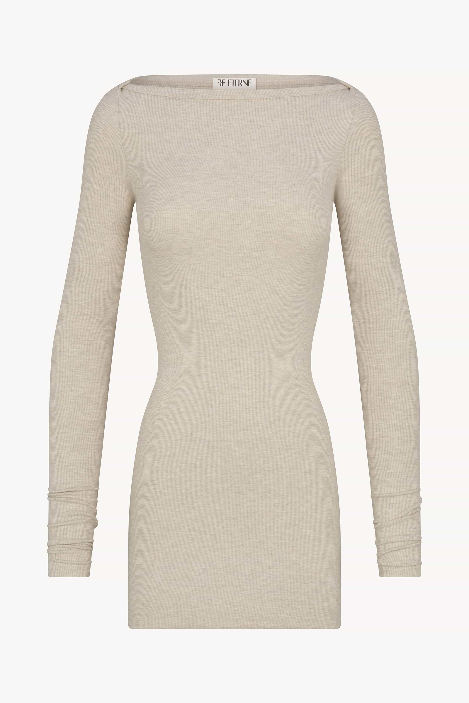 LONG SLEEVE BOATNECK MINI DRESS LONG SLEEVE BOATNECK MINI DRESS