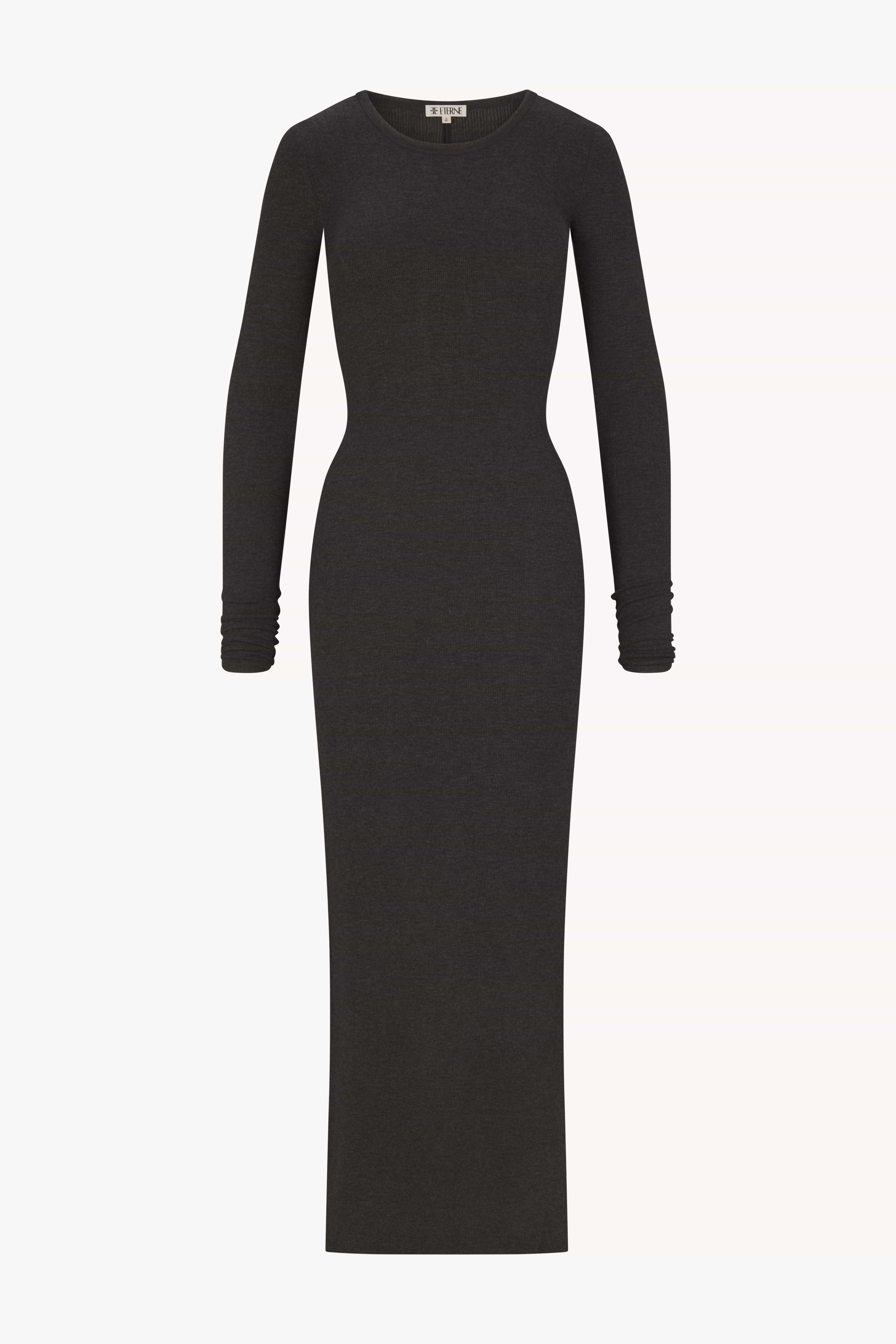 ÉTERNE LONG SLEEVE CREWNECK MAXI DRESS