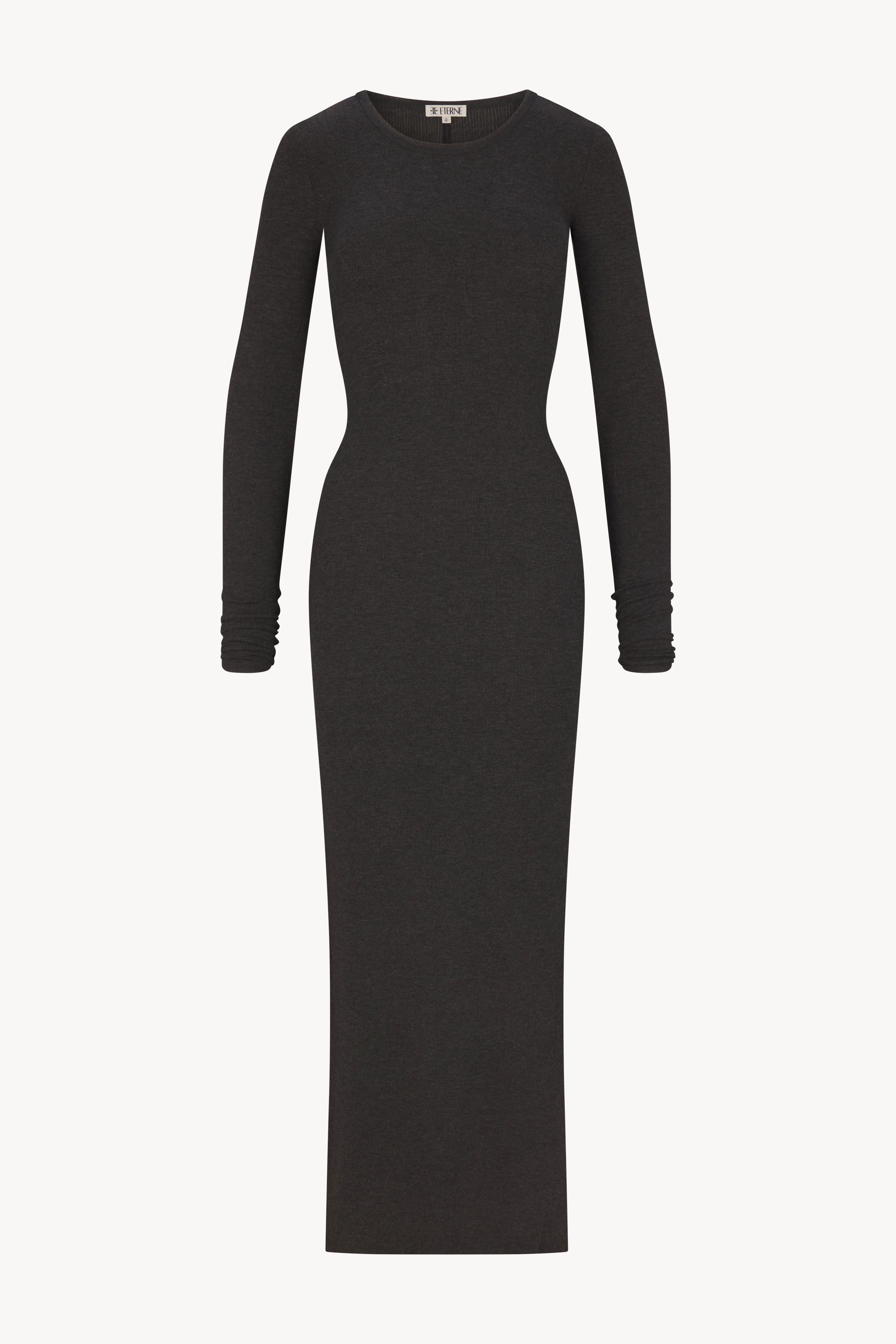 ÉTERNE LONG SLEEVE CREWNECK MAXI DRESS