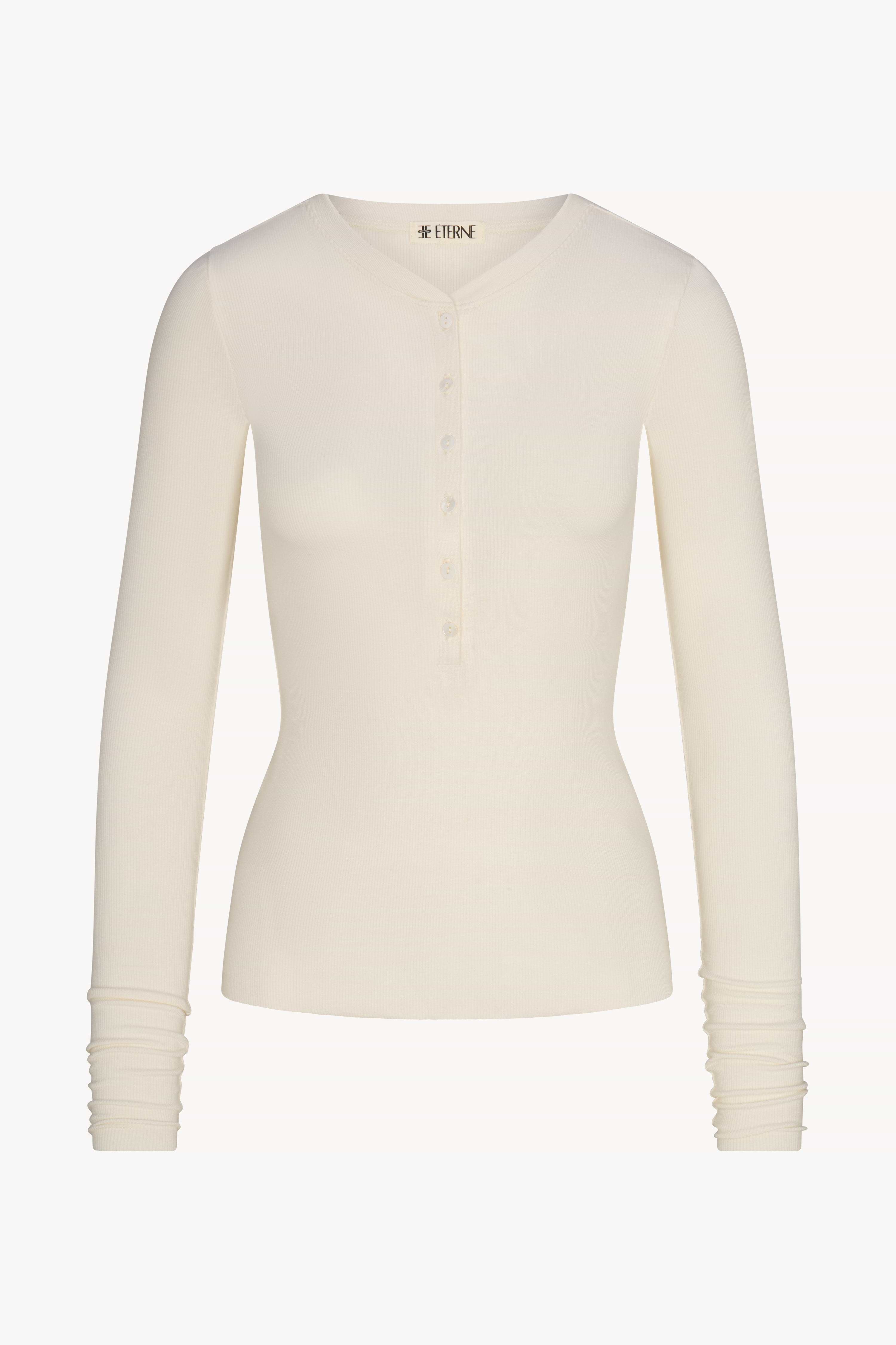 Long Sleeve Henley | Butter Rib | Cream