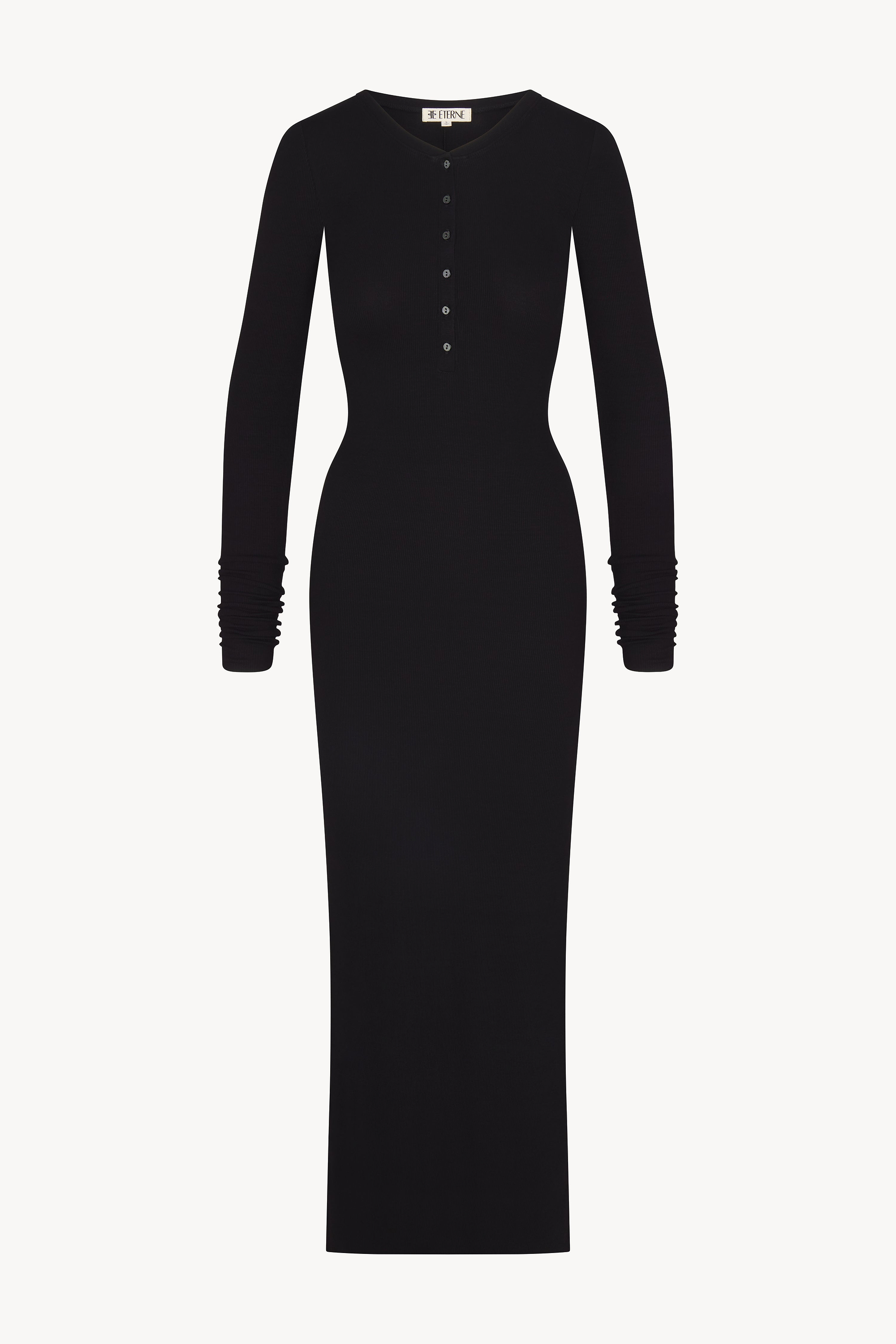 LONG SLEEVE HENLEY MAXI DRESS - ÉTERNE