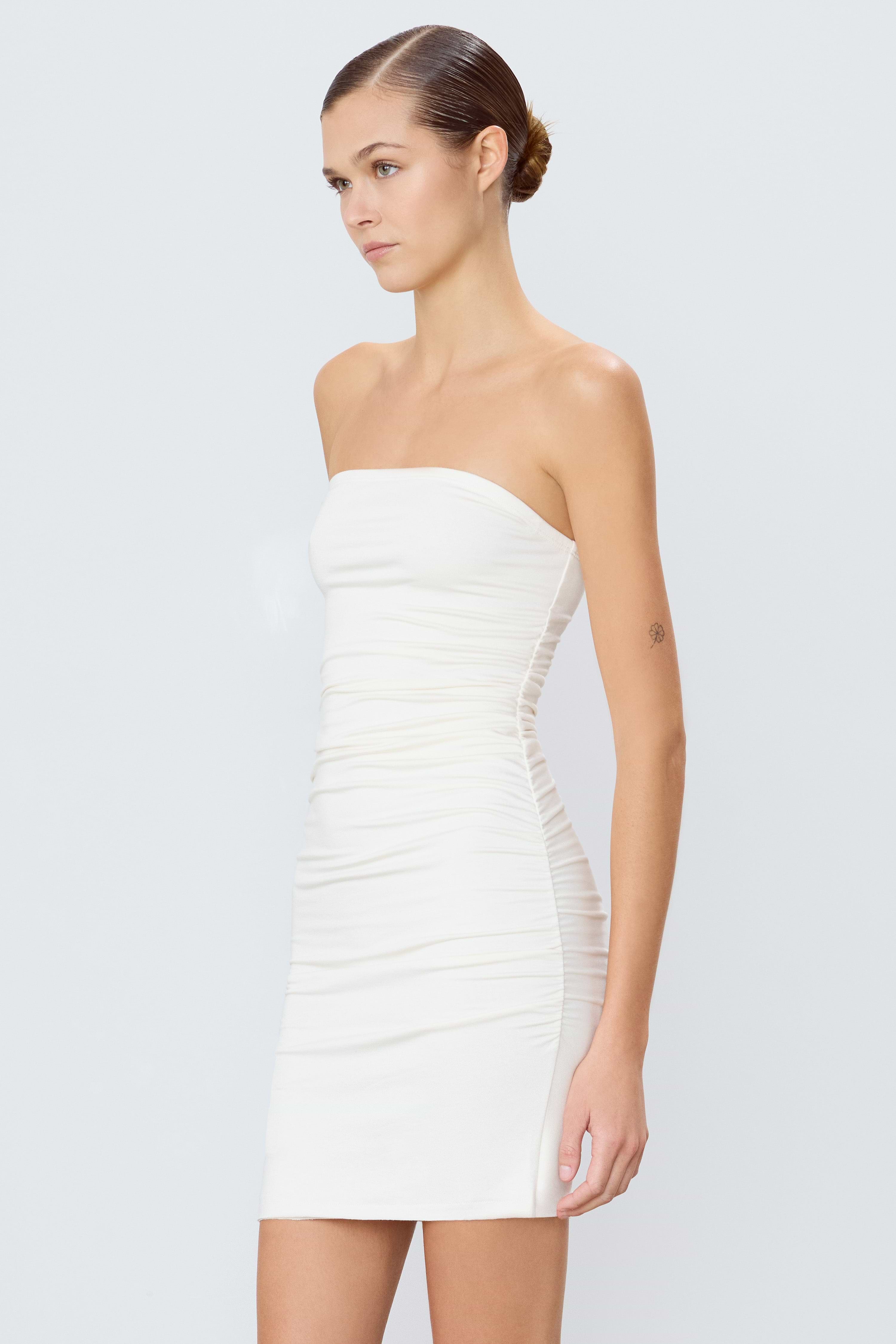 RUCHED TUBE MINI DRESS - ÉTERNE