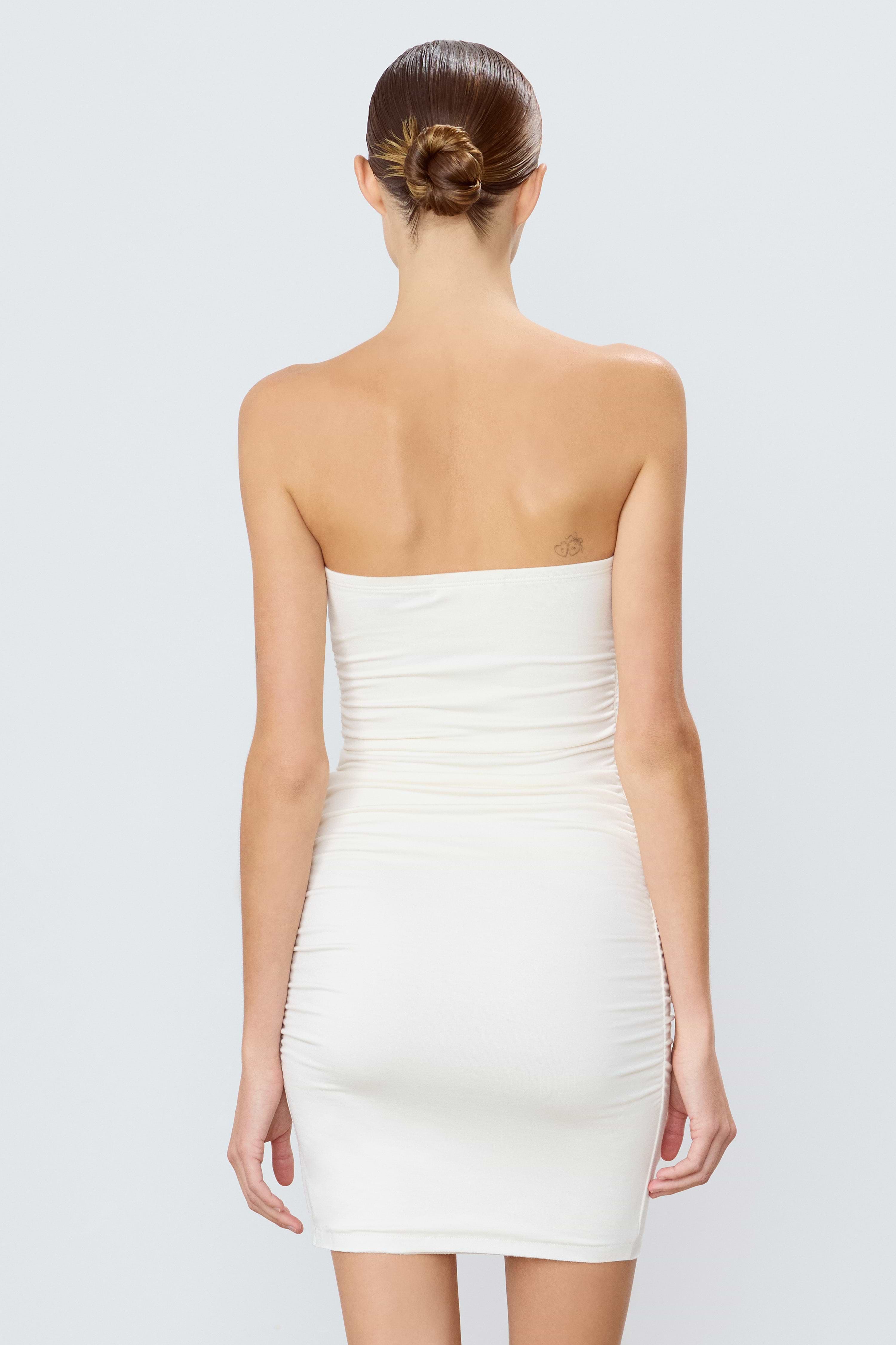 RUCHED TUBE MINI DRESS - ÉTERNE