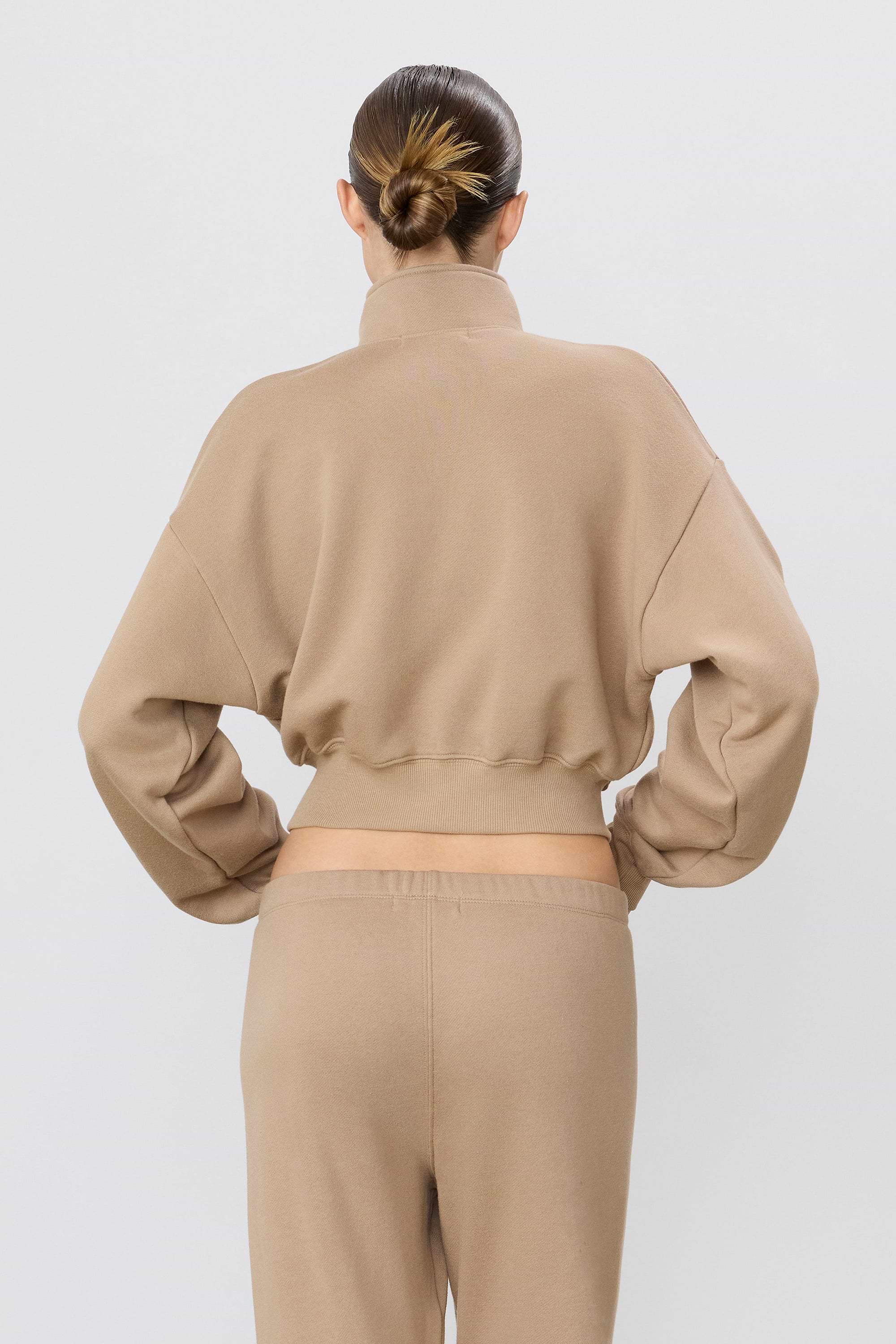 ÉTERNE CROPPED HALF-ZIP SWEATSHIRT