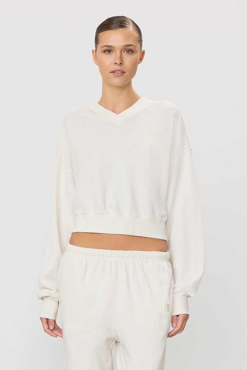 CROPPED V-NECK SWEATSHIRT - ÉTERNE