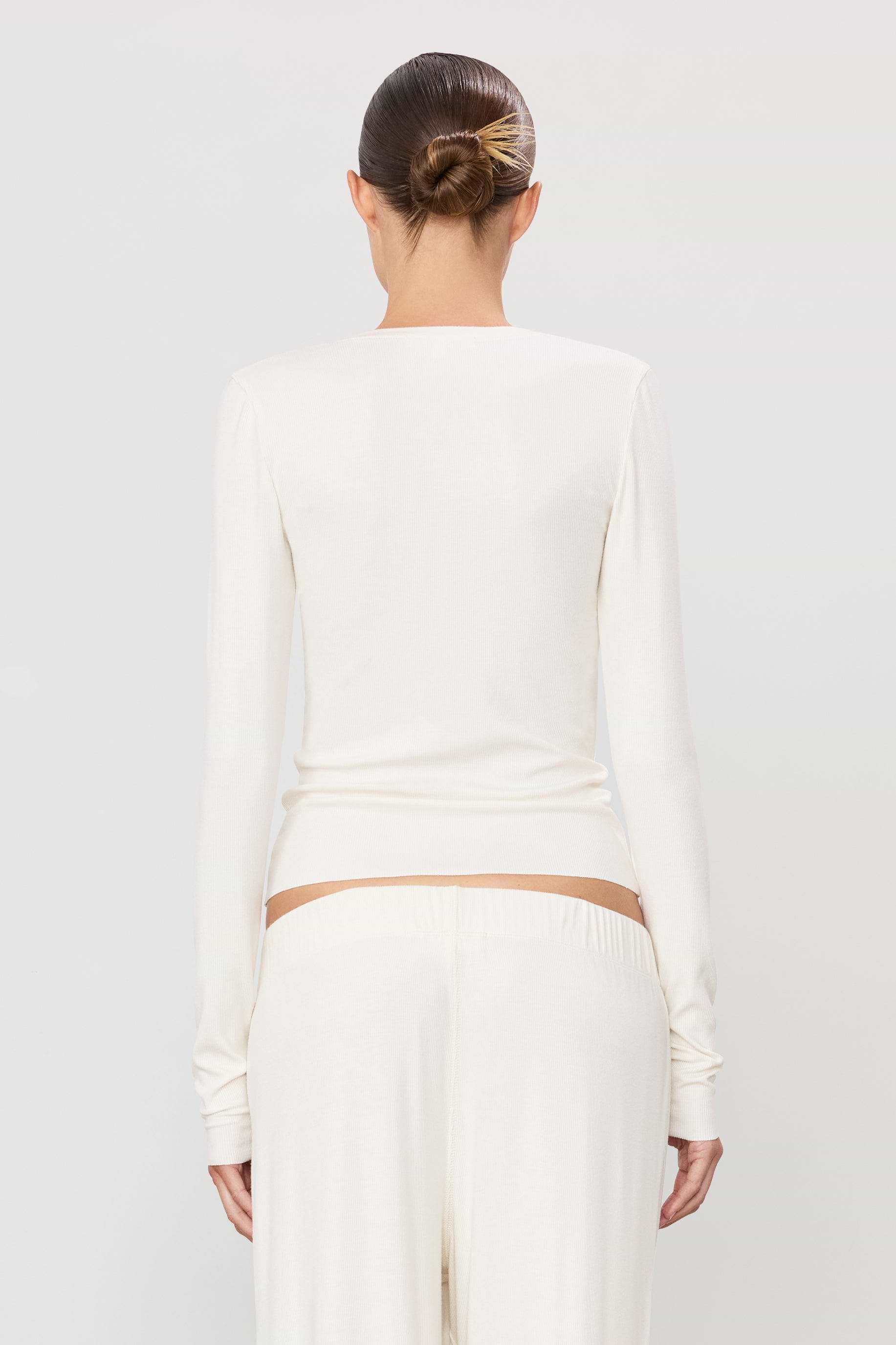 ANCELLM HENLEY RIB LS T-SHIRT （CREAM） ANCELLM - HENLEY RIB LS T-SHIRT/CREAM | NapsNote