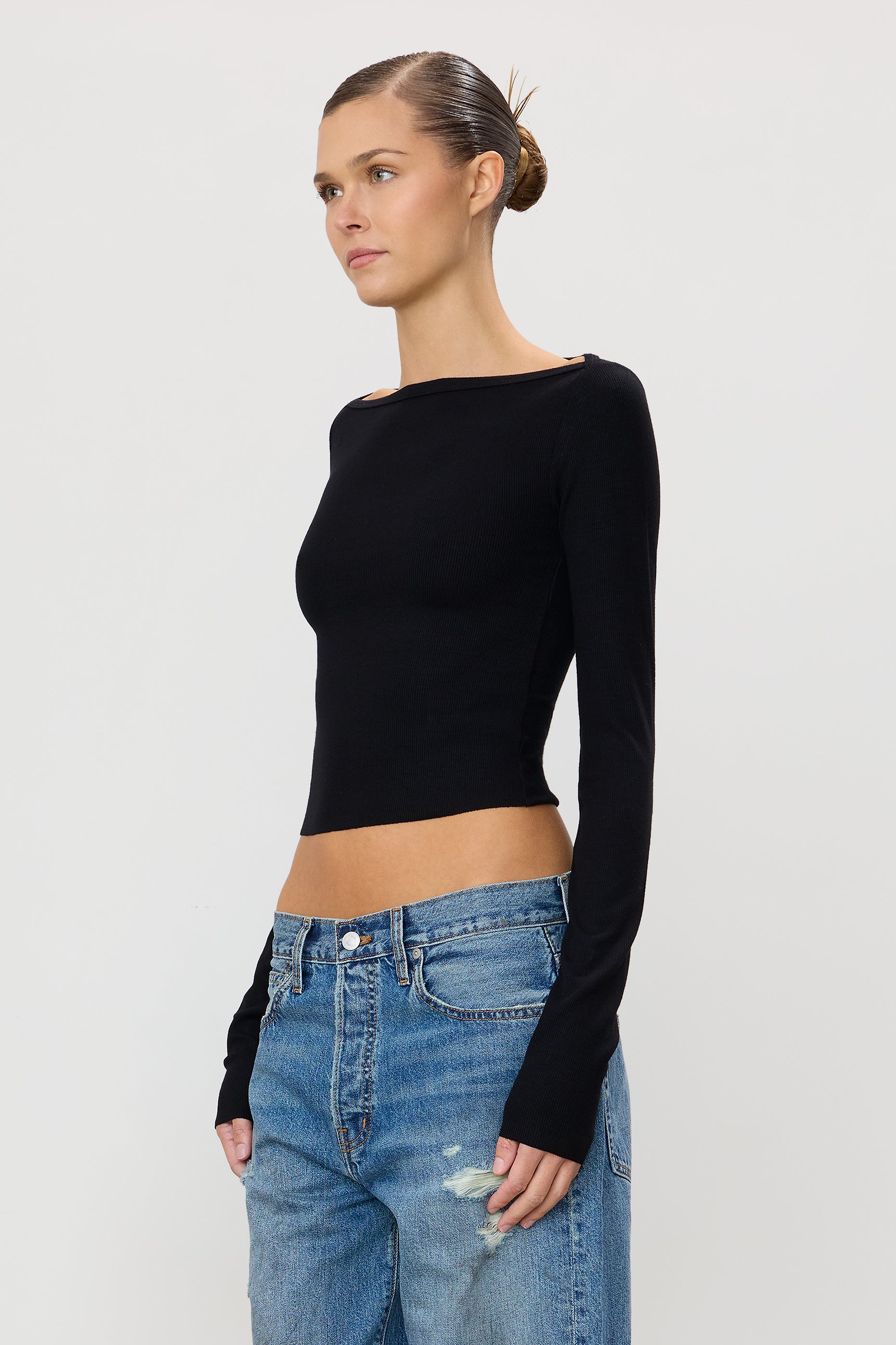 LONG SLEEVE BOATNECK TOP - ÉTERNE