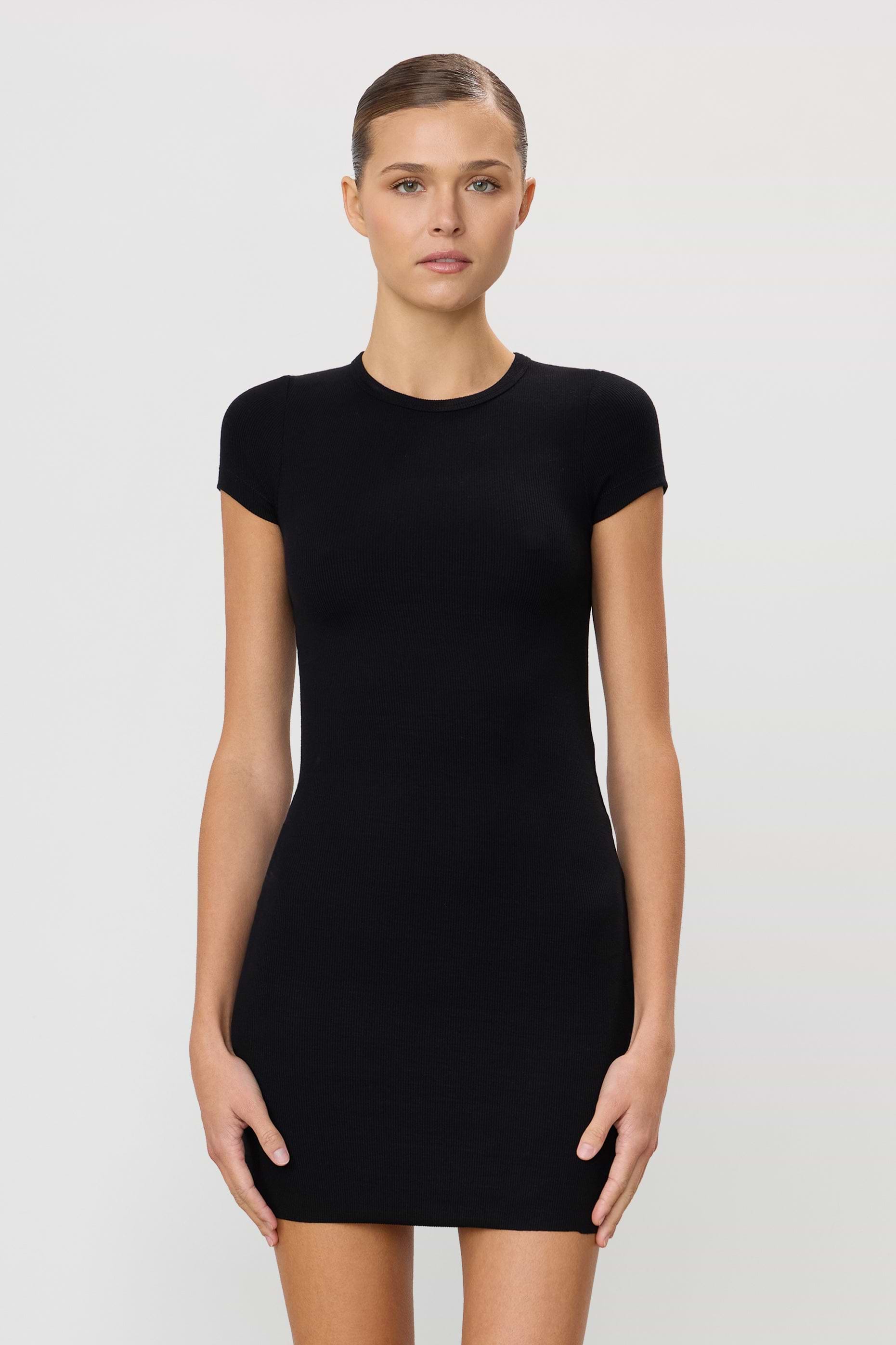 Eterne Cap Sleeve Mini Dress in Black - Size S Eterne Cap Sleeve Mini Dress in Black - Size S