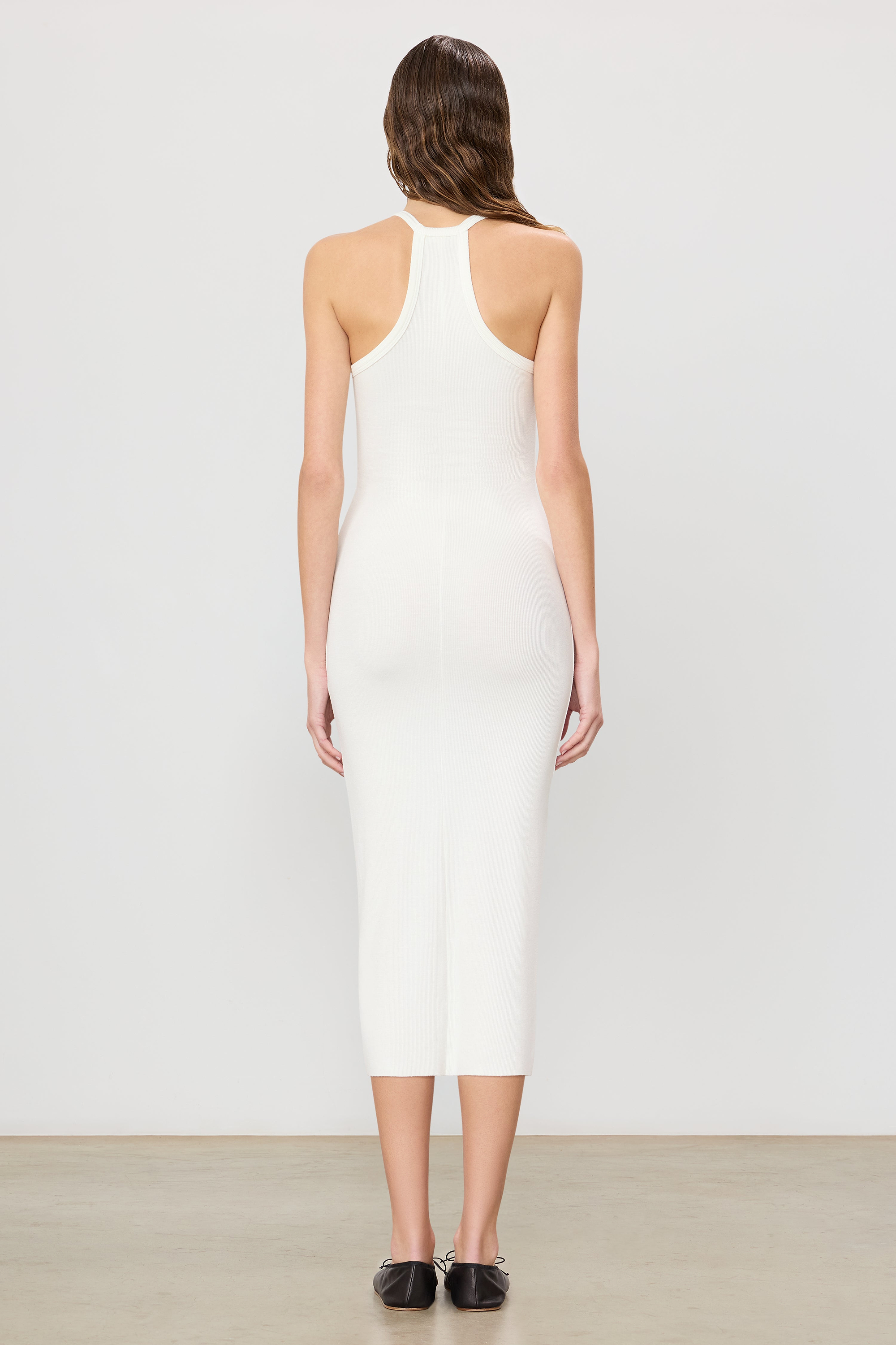 V-NECK RACERBACK MIDI DRESS - ÉTERNE