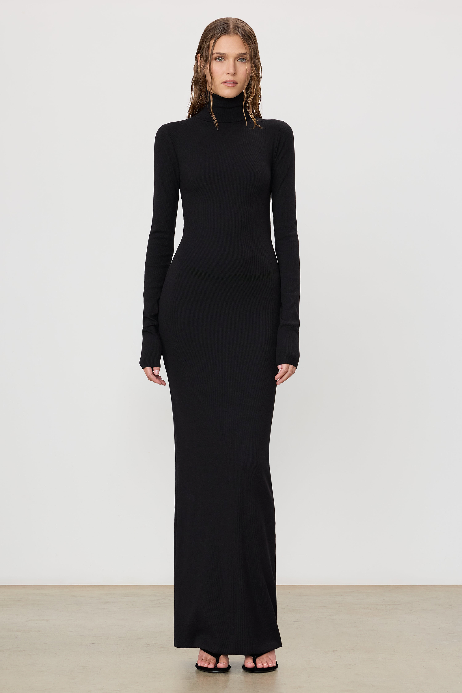 LONG SLEEVE TURTLENECK MAXI DRESS - ÉTERNE