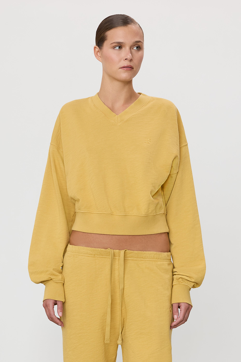 CROPPED V-NECK SWEATSHIRT - ÉTERNE