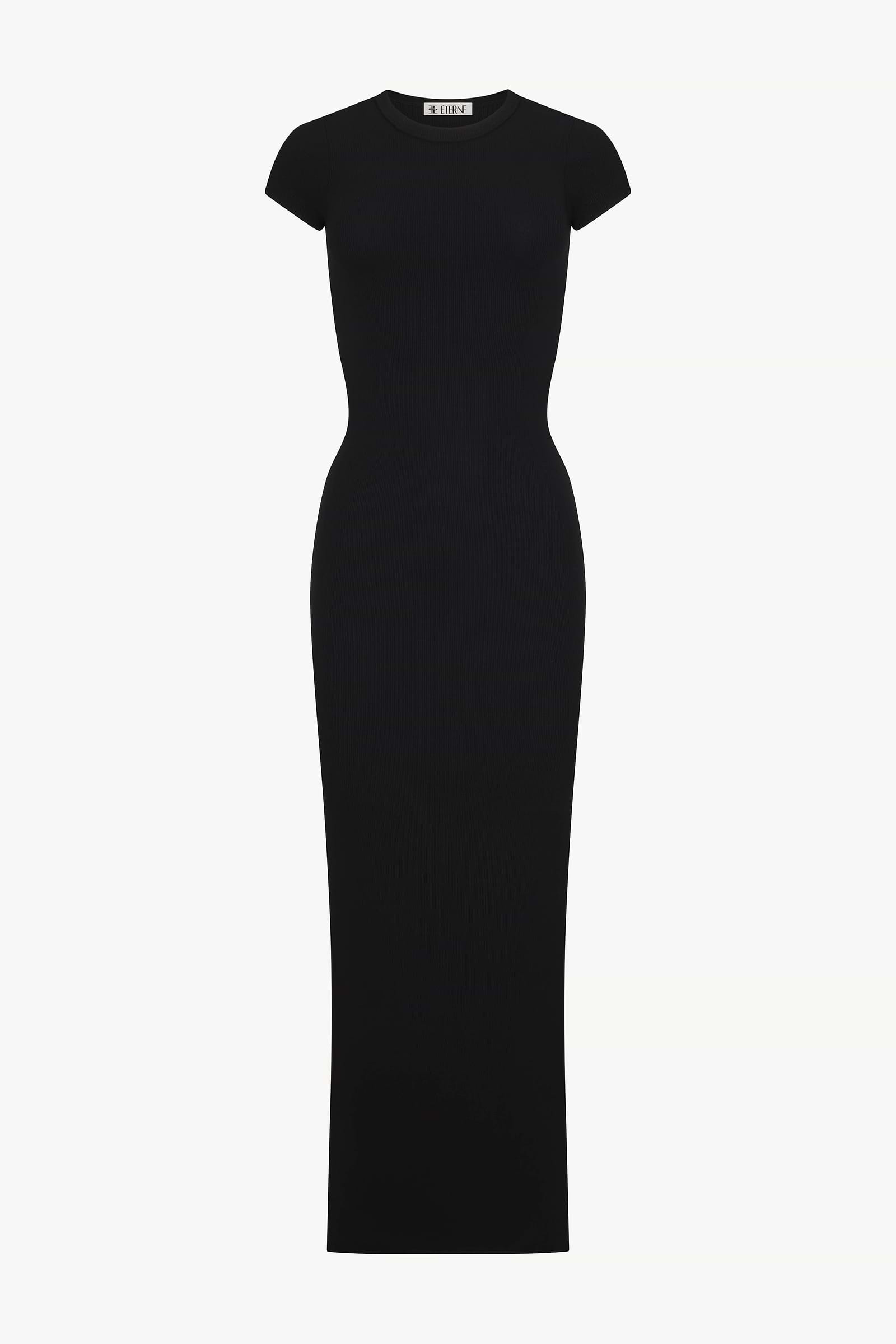 Cap Sleeve Maxi Dress | Butter Rib | Black Cap Sleeve Maxi Dress | Butter Rib | Black