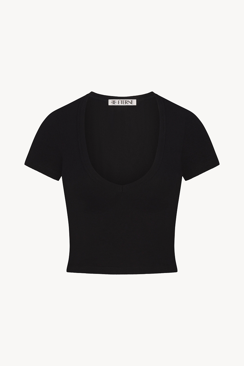 SHORT SLEEVE V-NECK BABY TEE - ÉTERNE