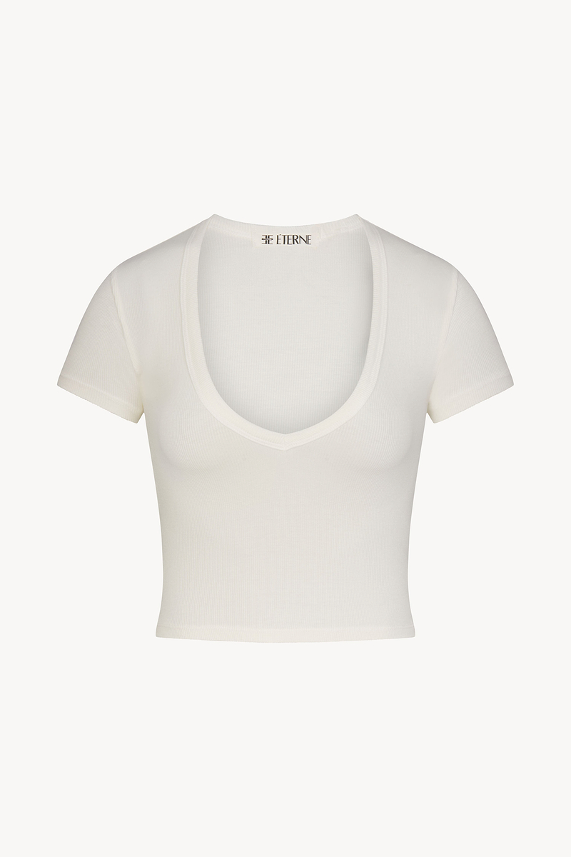 SHORT SLEEVE V-NECK BABY TEE - ÉTERNE