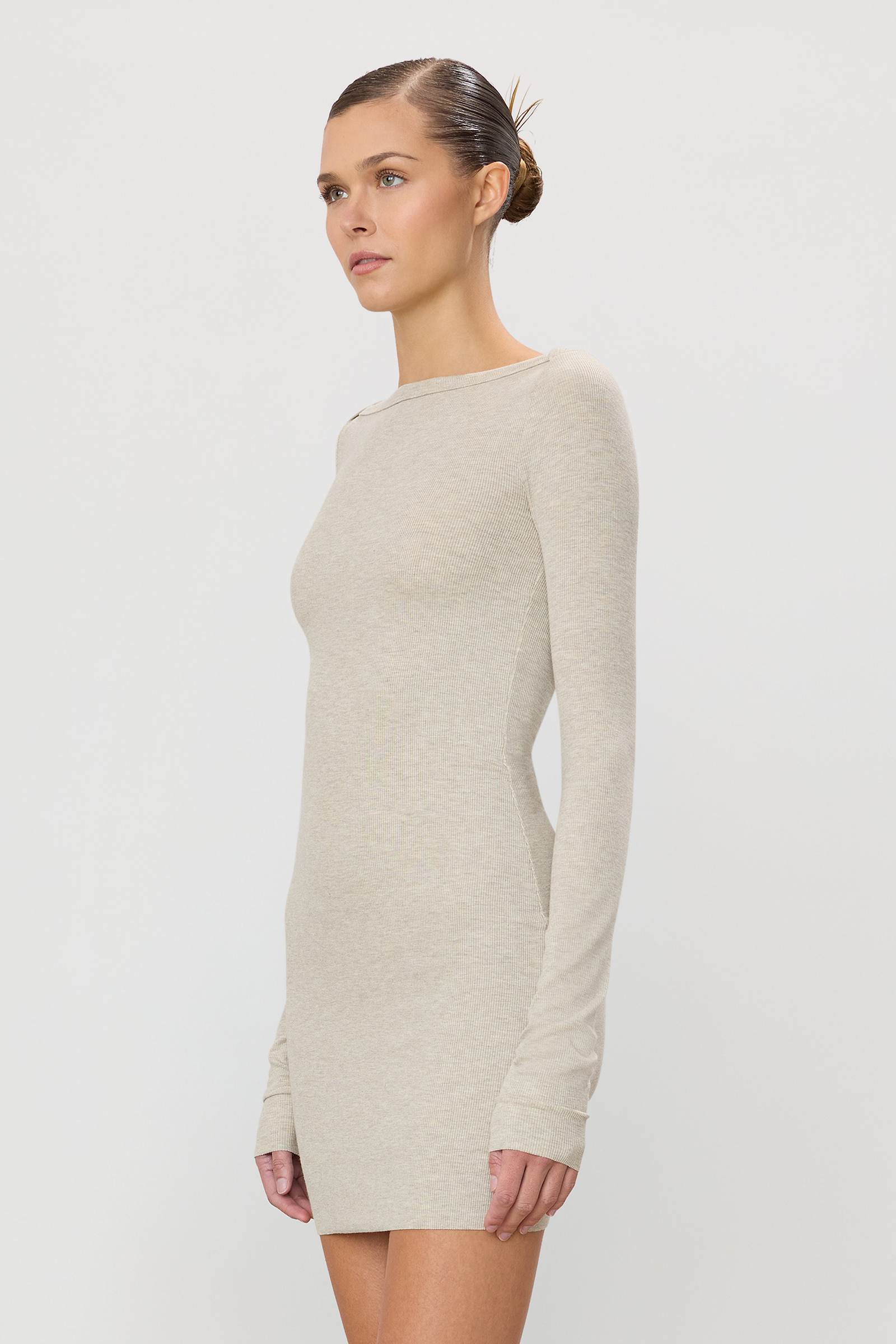 LONG SLEEVE BOATNECK MINI DRESS - ÉTERNE