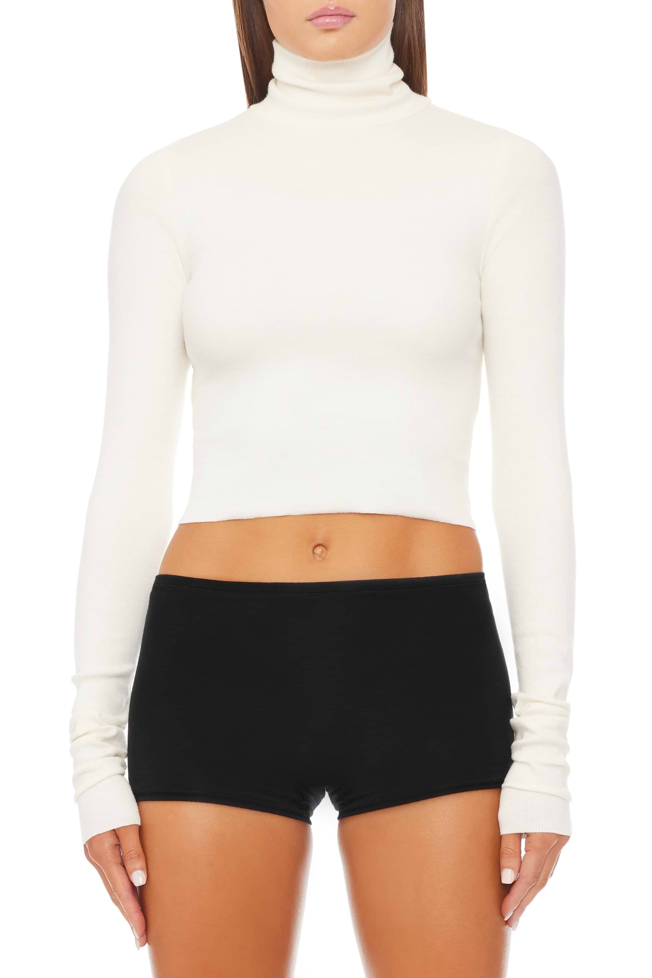 CROPPED FITTED TURTLENECK TOP - ÉTERNE