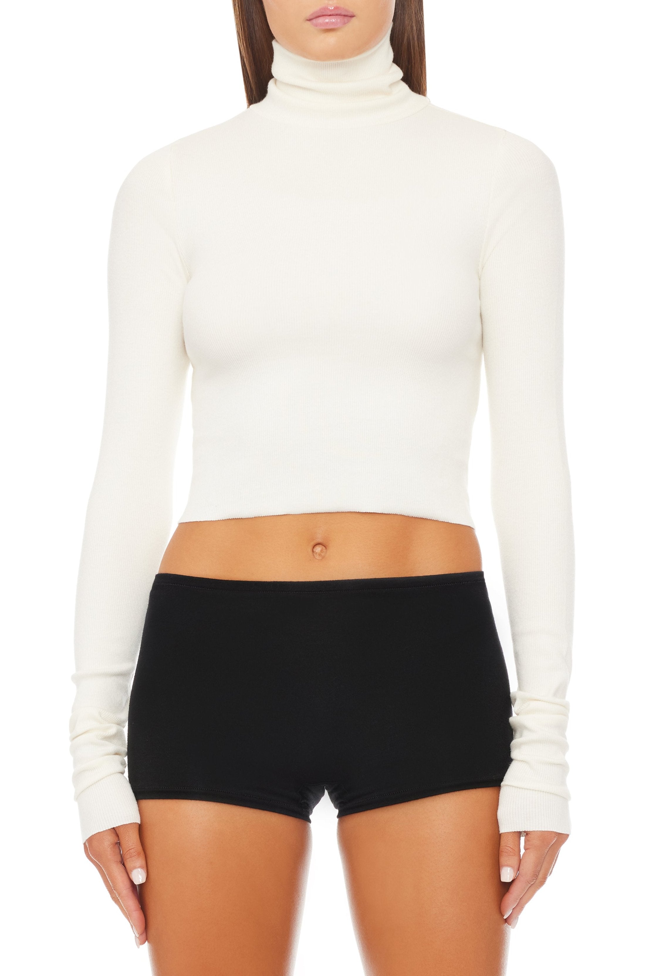 CROPPED FITTED TURTLENECK TOP - ÉTERNE