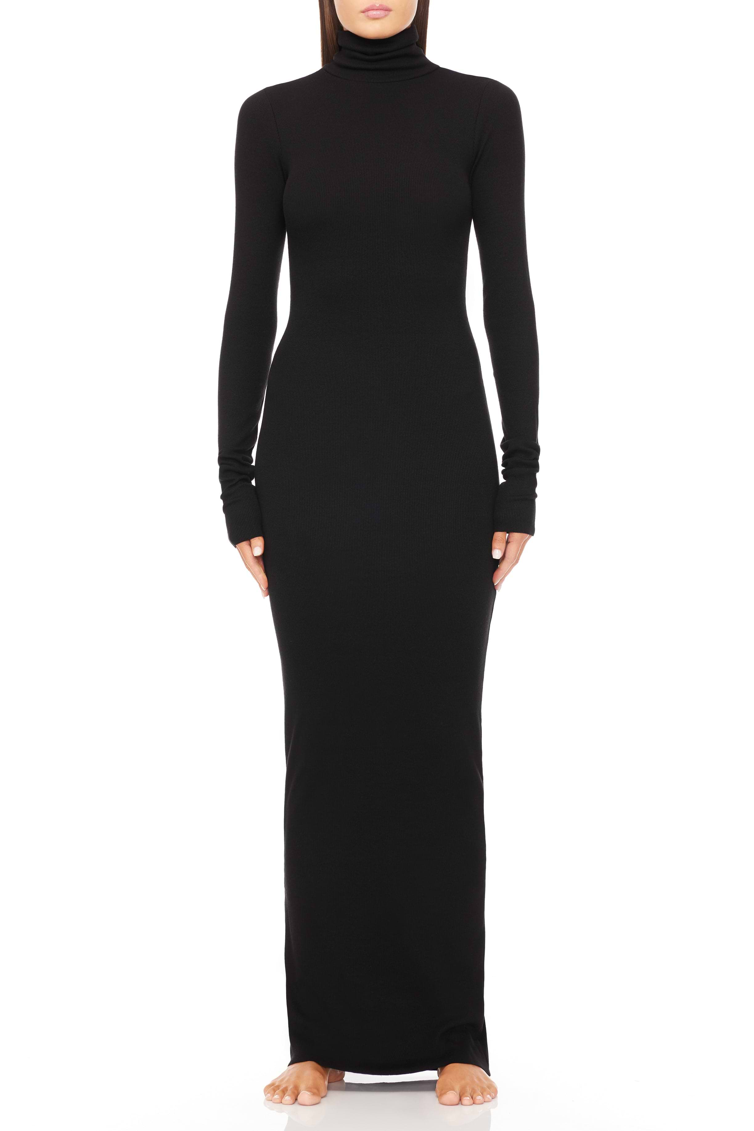 LONG SLEEVE TURTLENECK MAXI DRESS - ÉTERNE