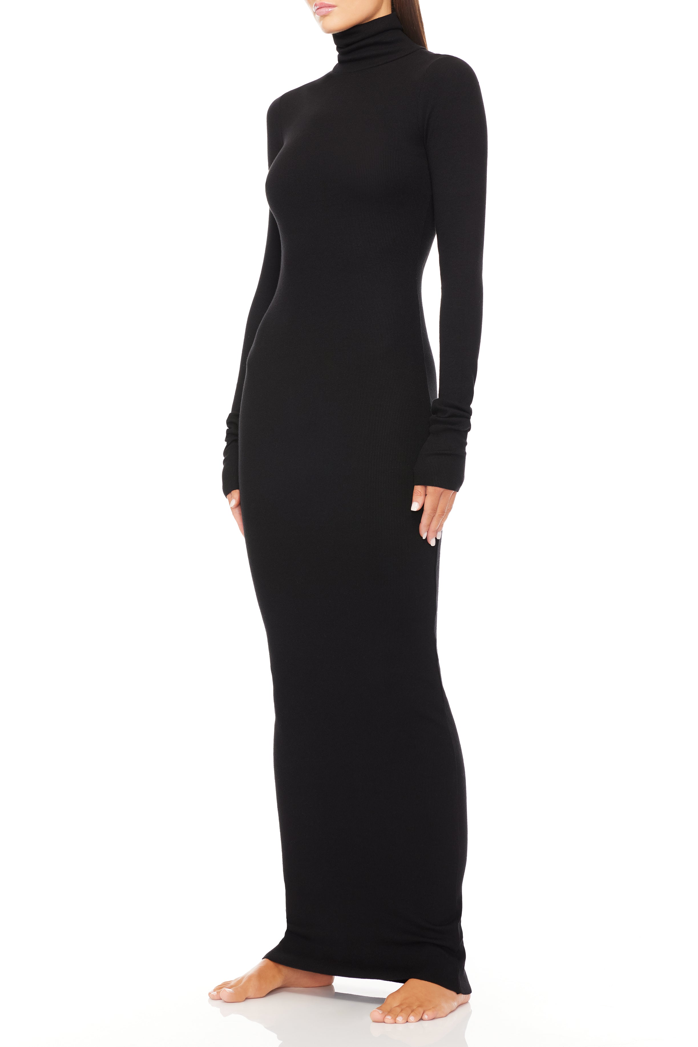 LONG SLEEVE TURTLENECK MAXI DRESS - ÉTERNE
