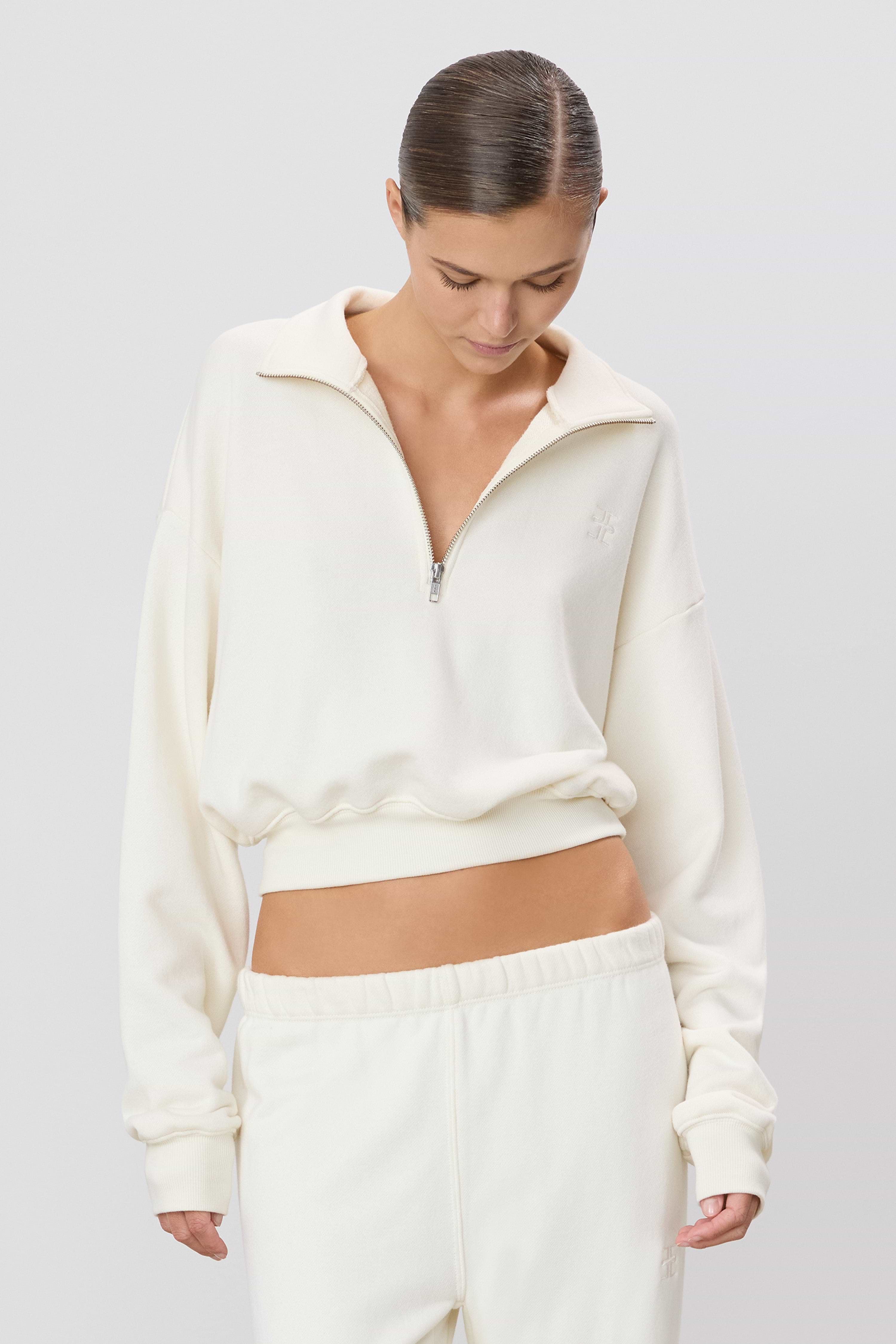 CROPPED HALF-ZIP SWEATSHIRT - ÉTERNE